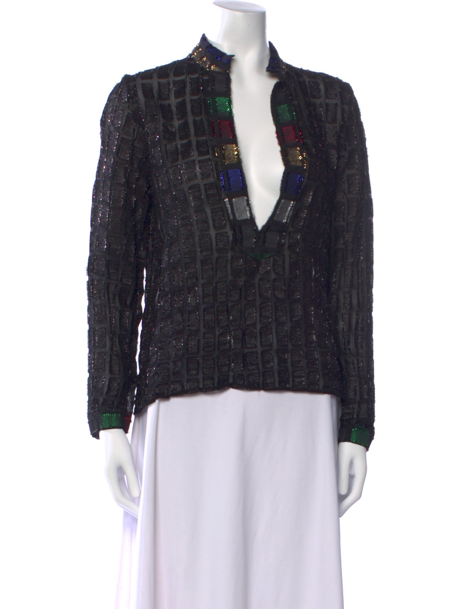 Dodo Bar Or Printed Mock Neck Blouse