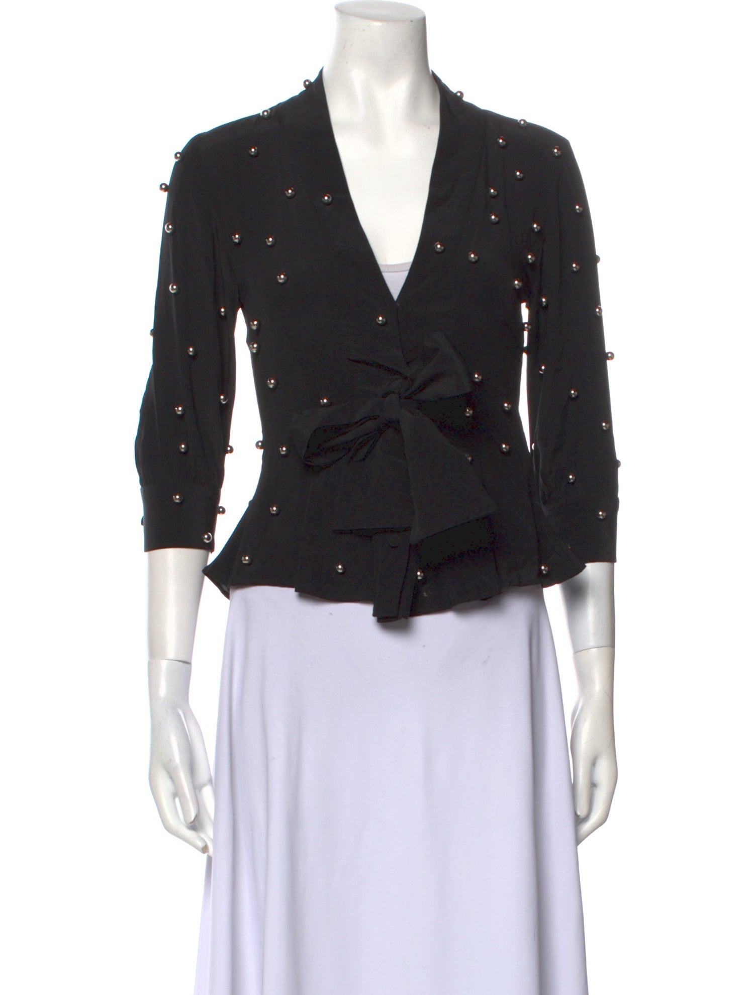 Dodo Bar Or Silk V-Neck Crop Top