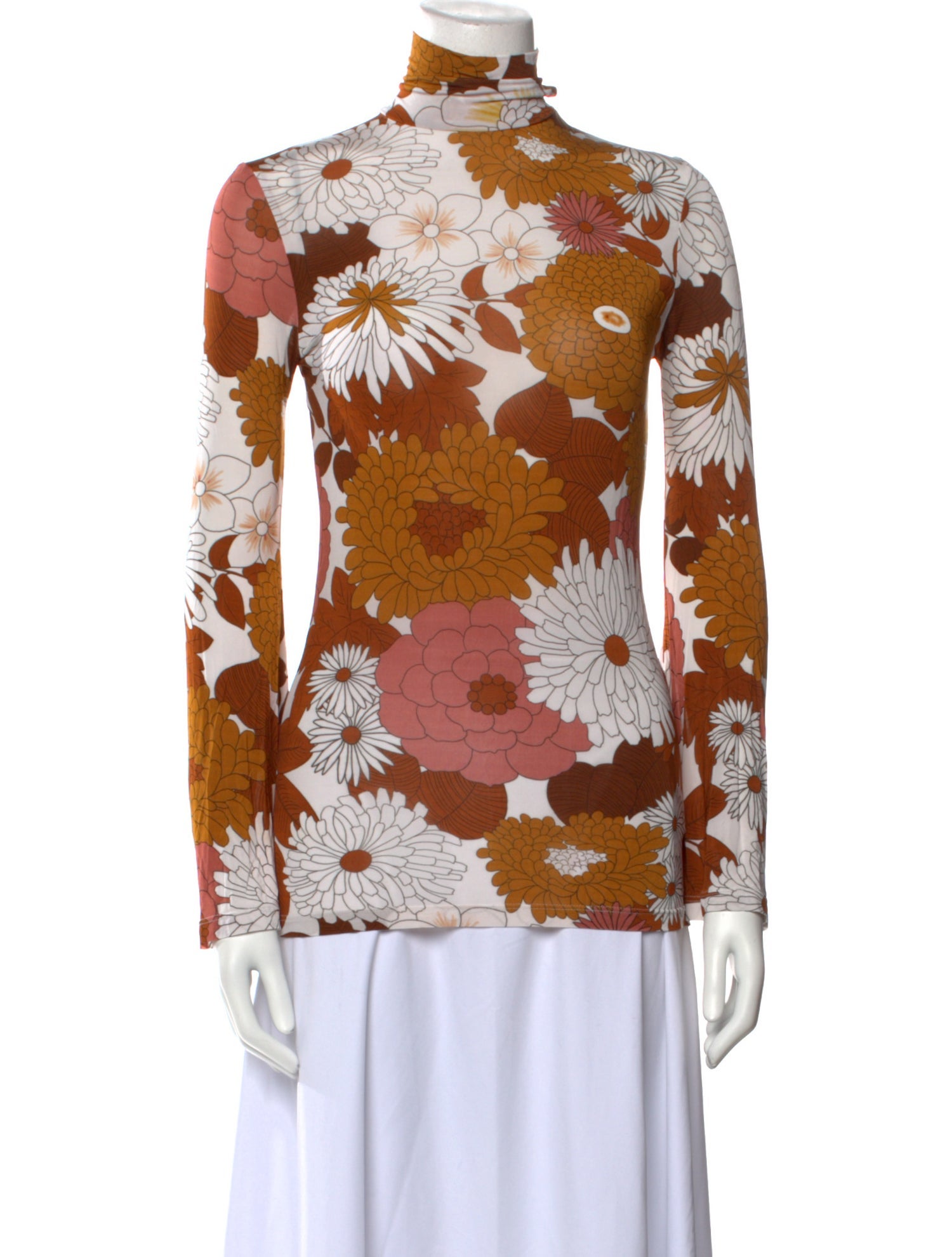 Dodo Bar Or Floral Print Mock Neck Top