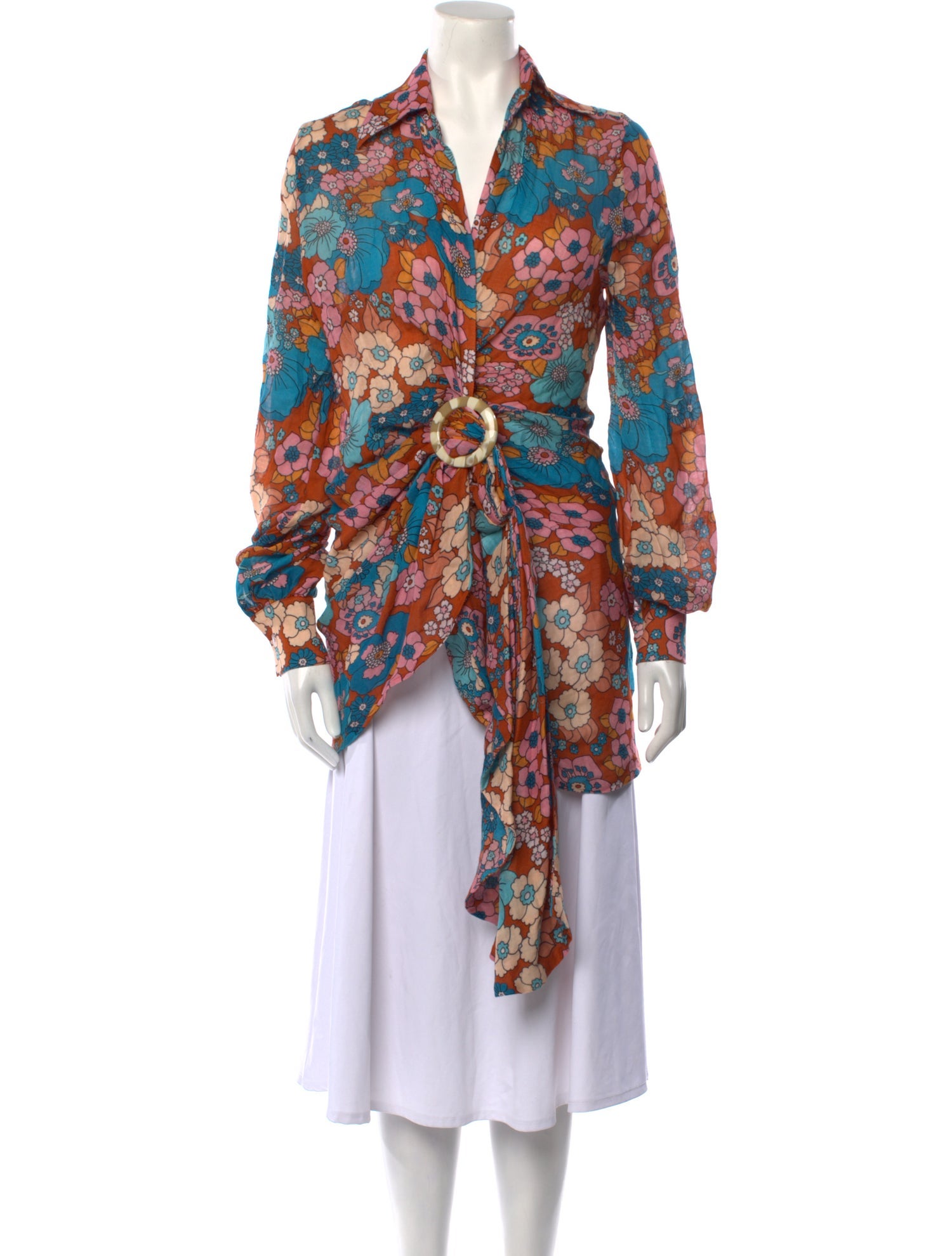 Dodo Bar Or Floral Print Long Sleeve Tunic