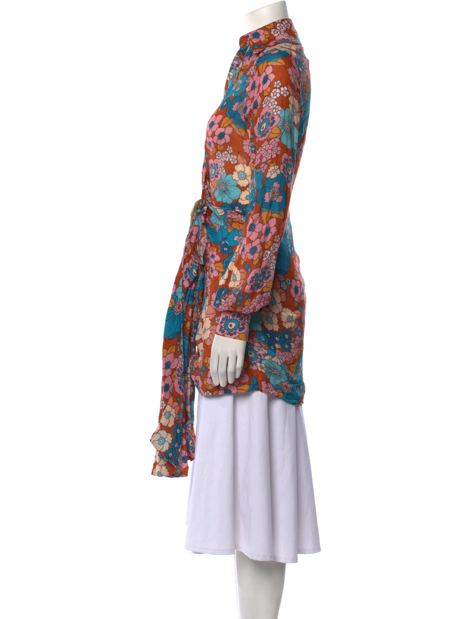 Dodo Bar Or Floral Print Long Sleeve Tunic
