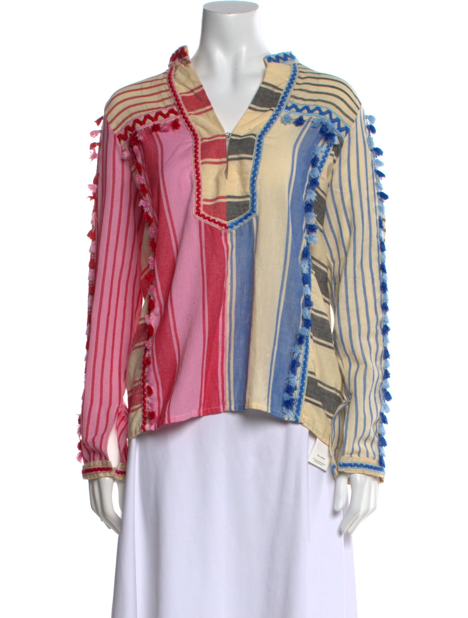 Dodo Bar Or Striped V-Neck Blouse
