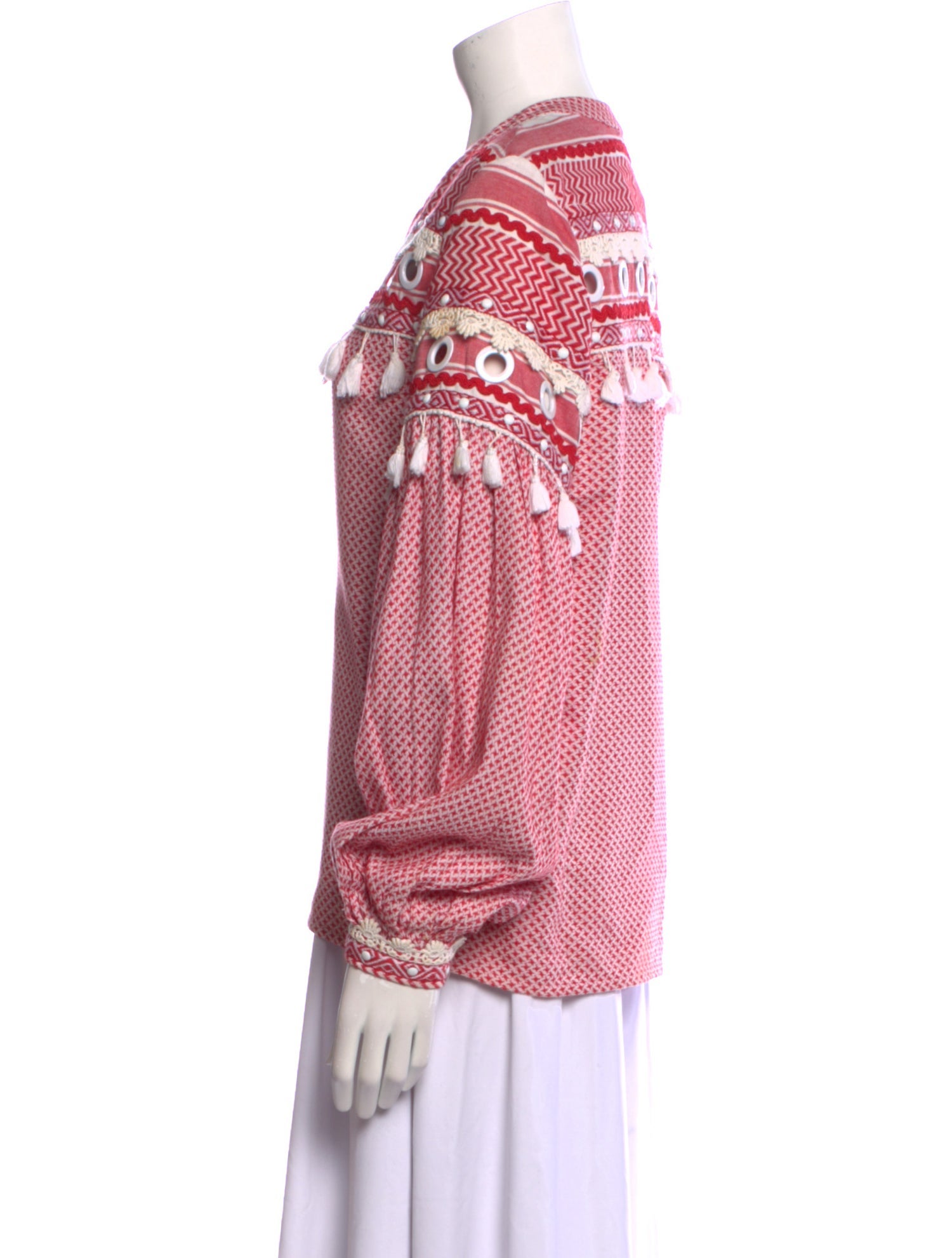 Dodo Bar Or Printed V-Neck Blouse