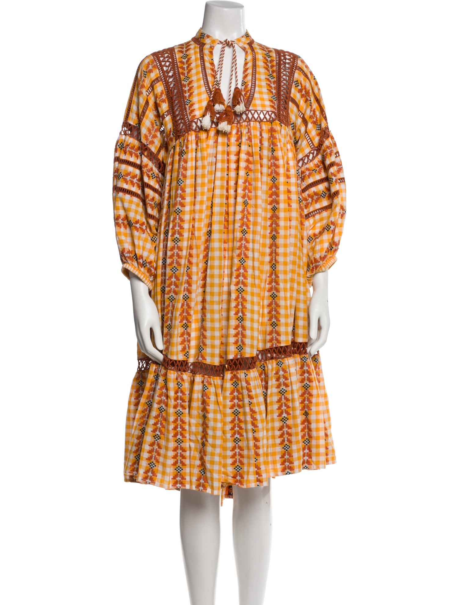 Dodo Bar Or Plaid Print Knee-Length Dress