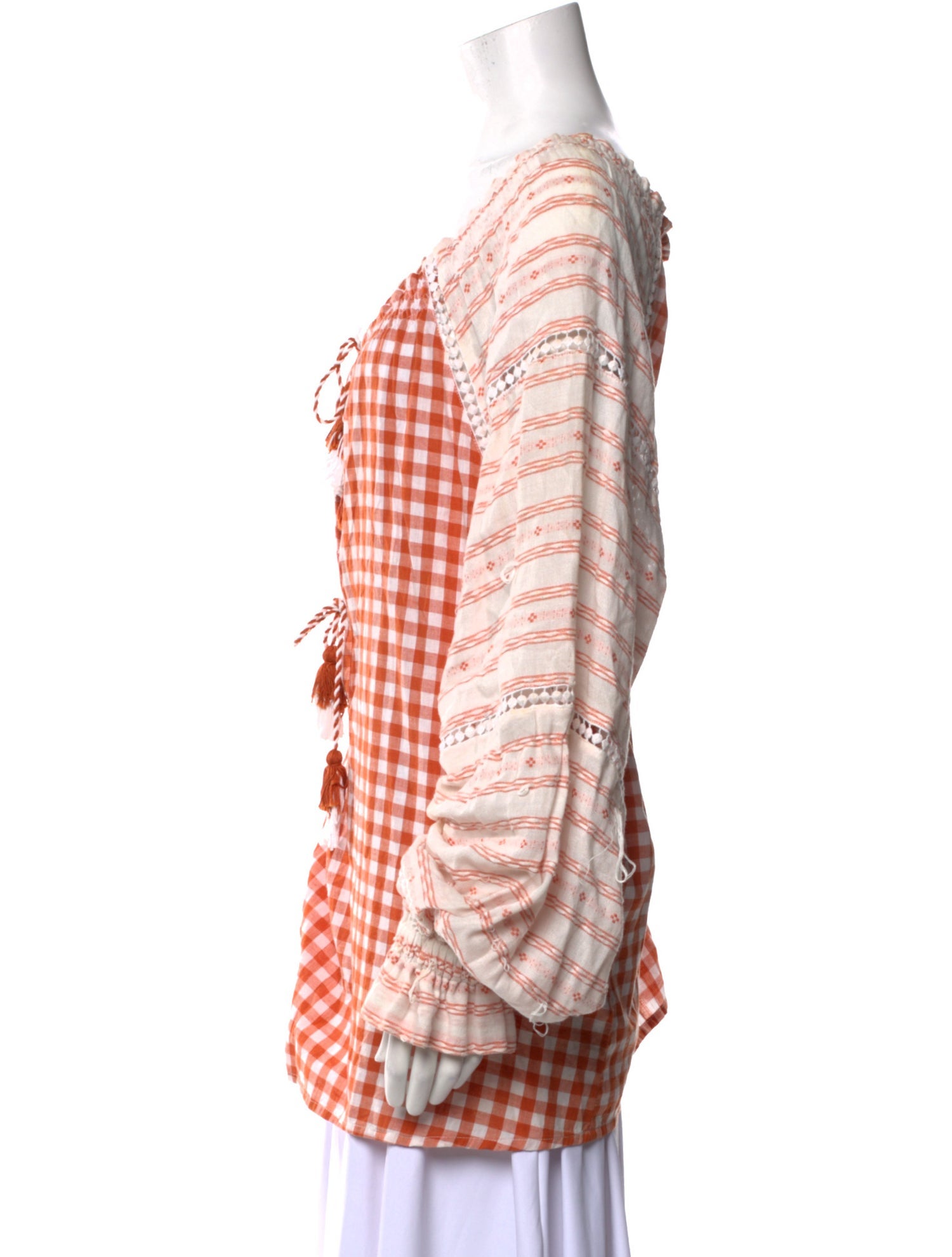 Dodo Bar Or Plaid Print Scoop Neck Blouse