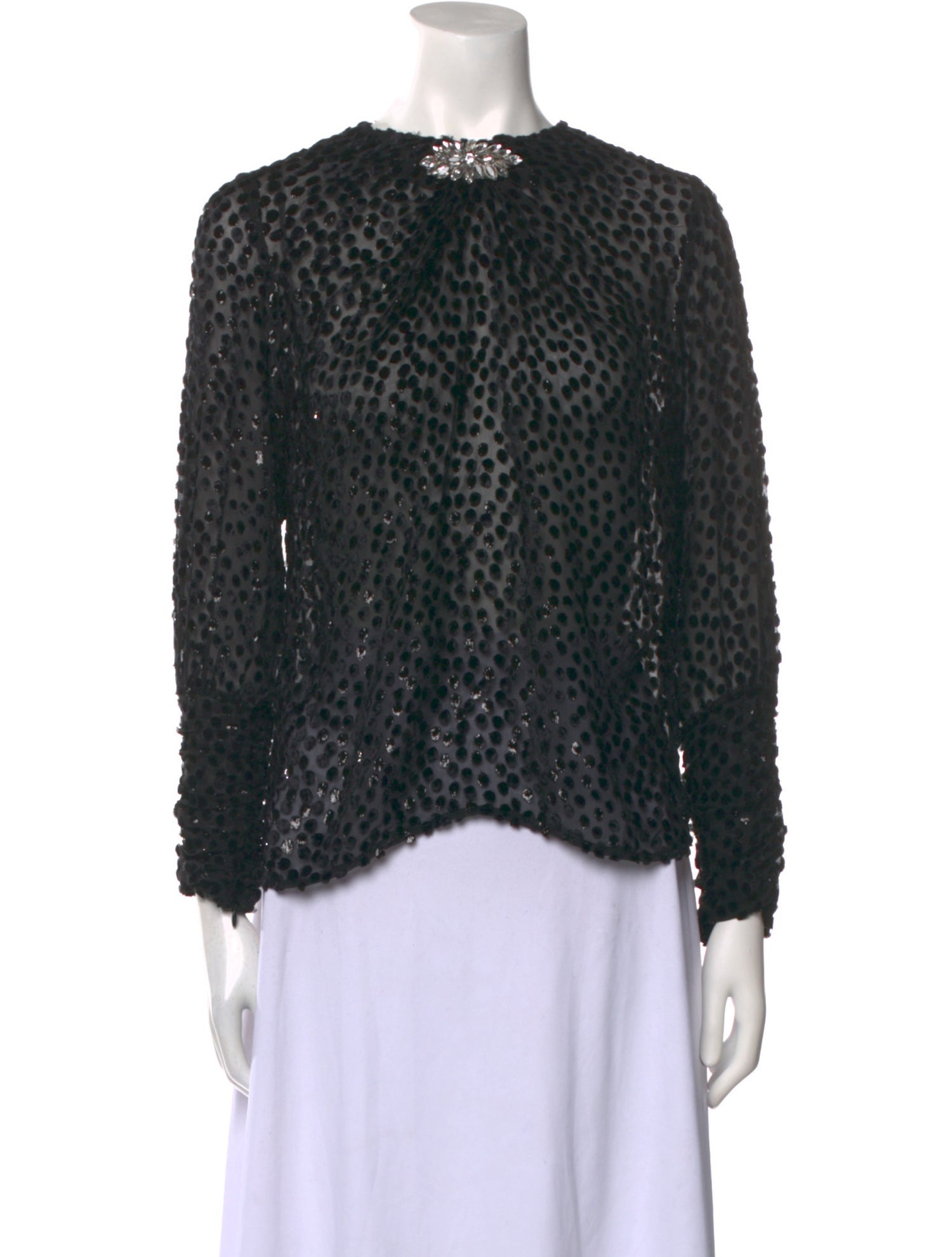 Dodo Bar Or Polka Dot Print Crew Neck Blouse