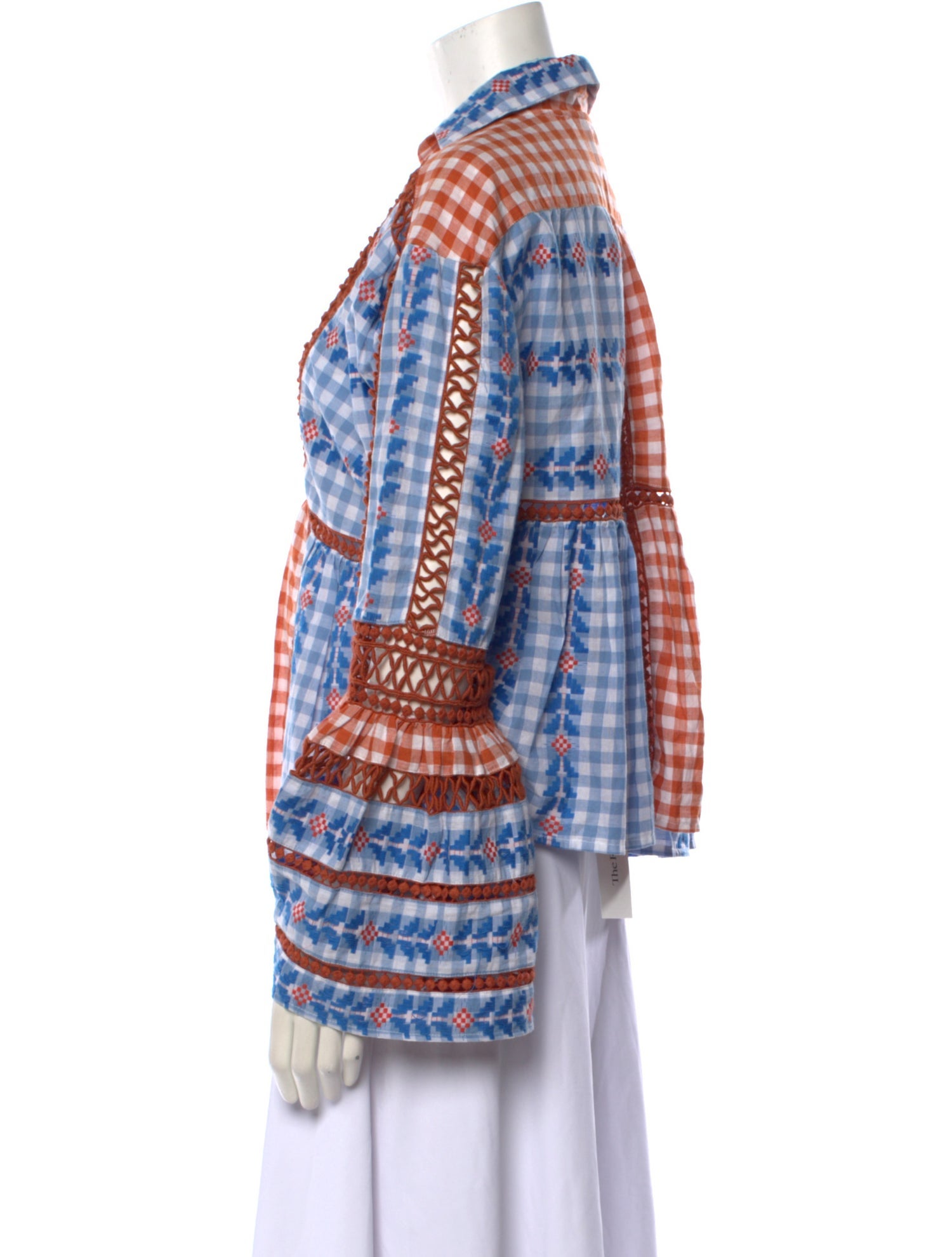 Dodo Bar Or Plaid Print Long Sleeve Button-Up Top