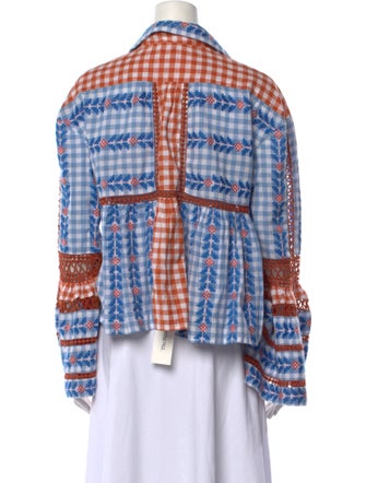 Dodo Bar Or Plaid Print Long Sleeve Button-Up Top