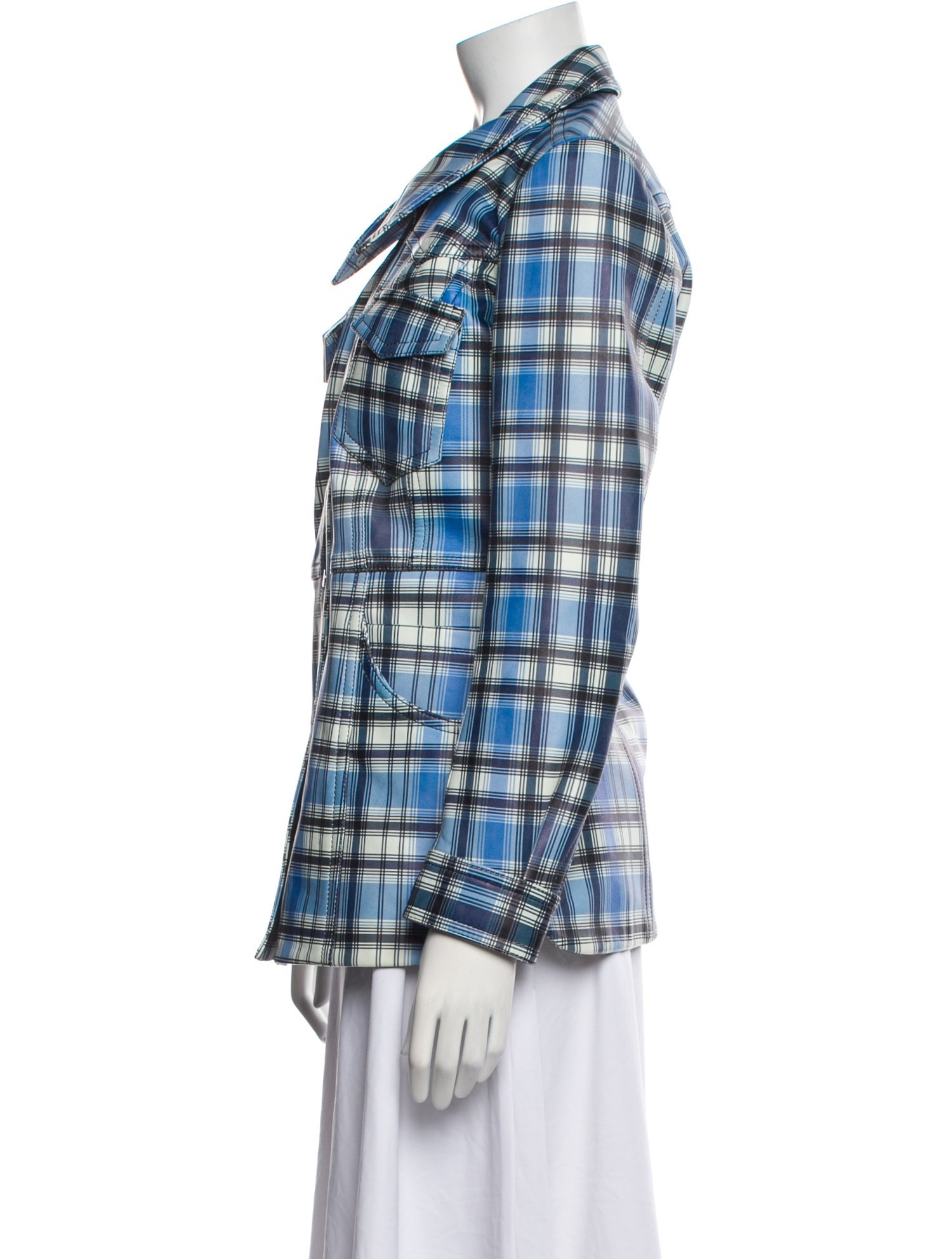 Dodo Bar Or Leather Plaid Print Jacket