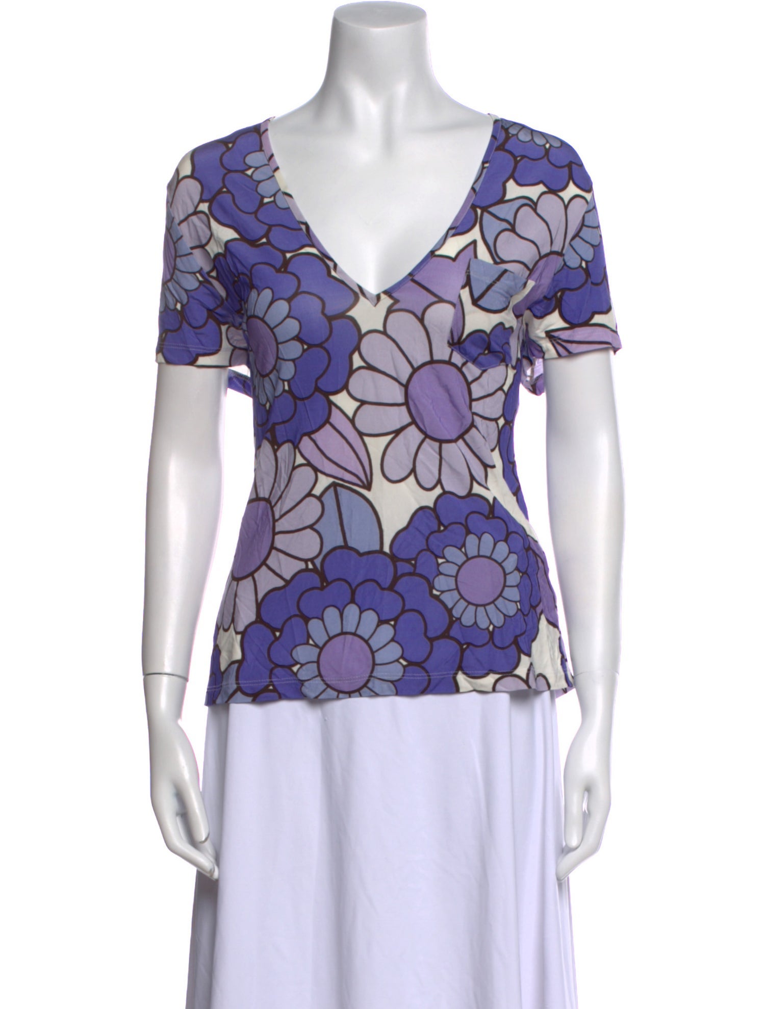 Dodo Bar Or Floral Print V-Neck Blouse