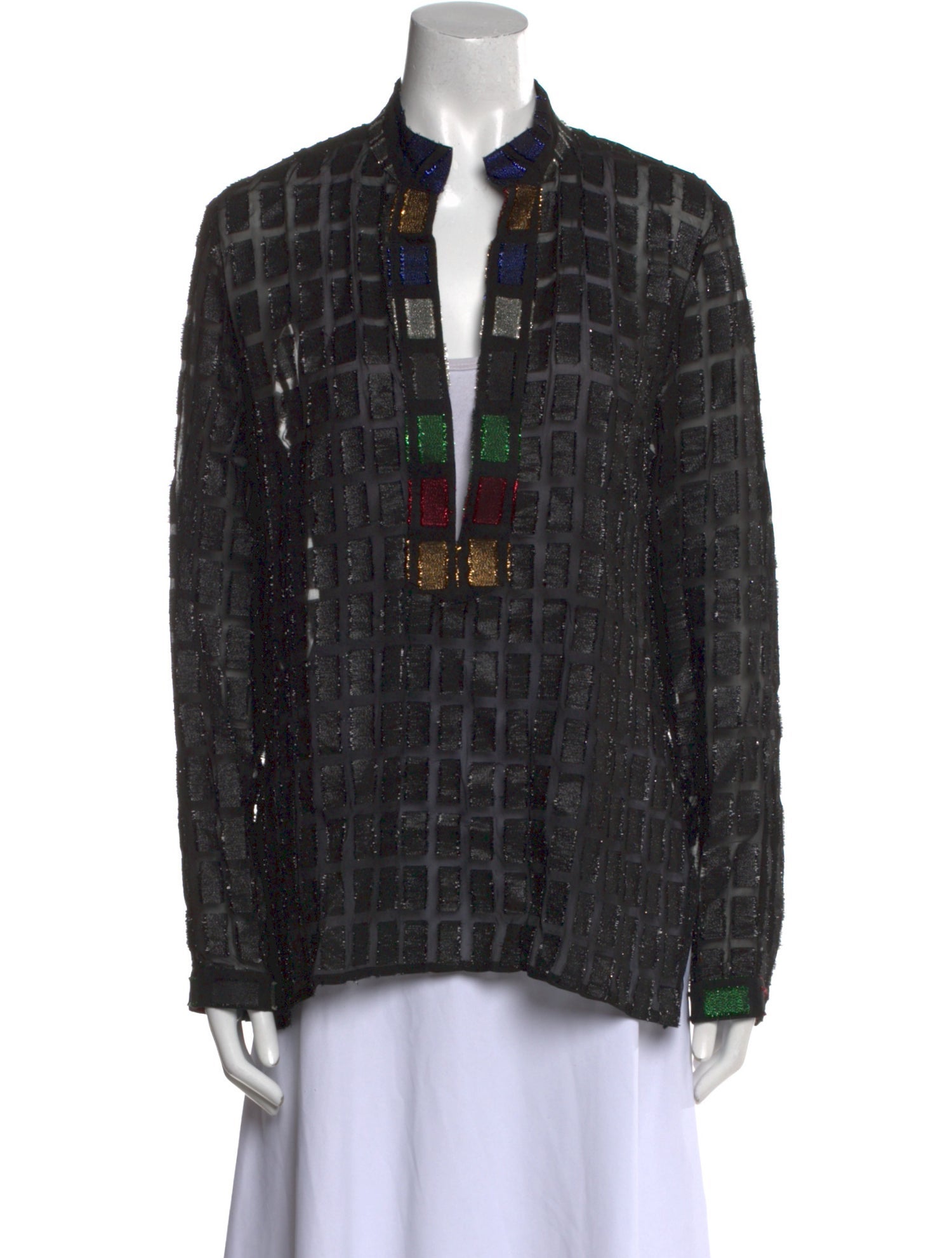 Dodo Bar Or Printed V-Neck Blouse