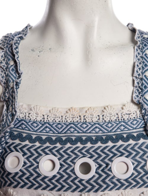 Dodo Bar Or Printed Square Neckline Crop Top