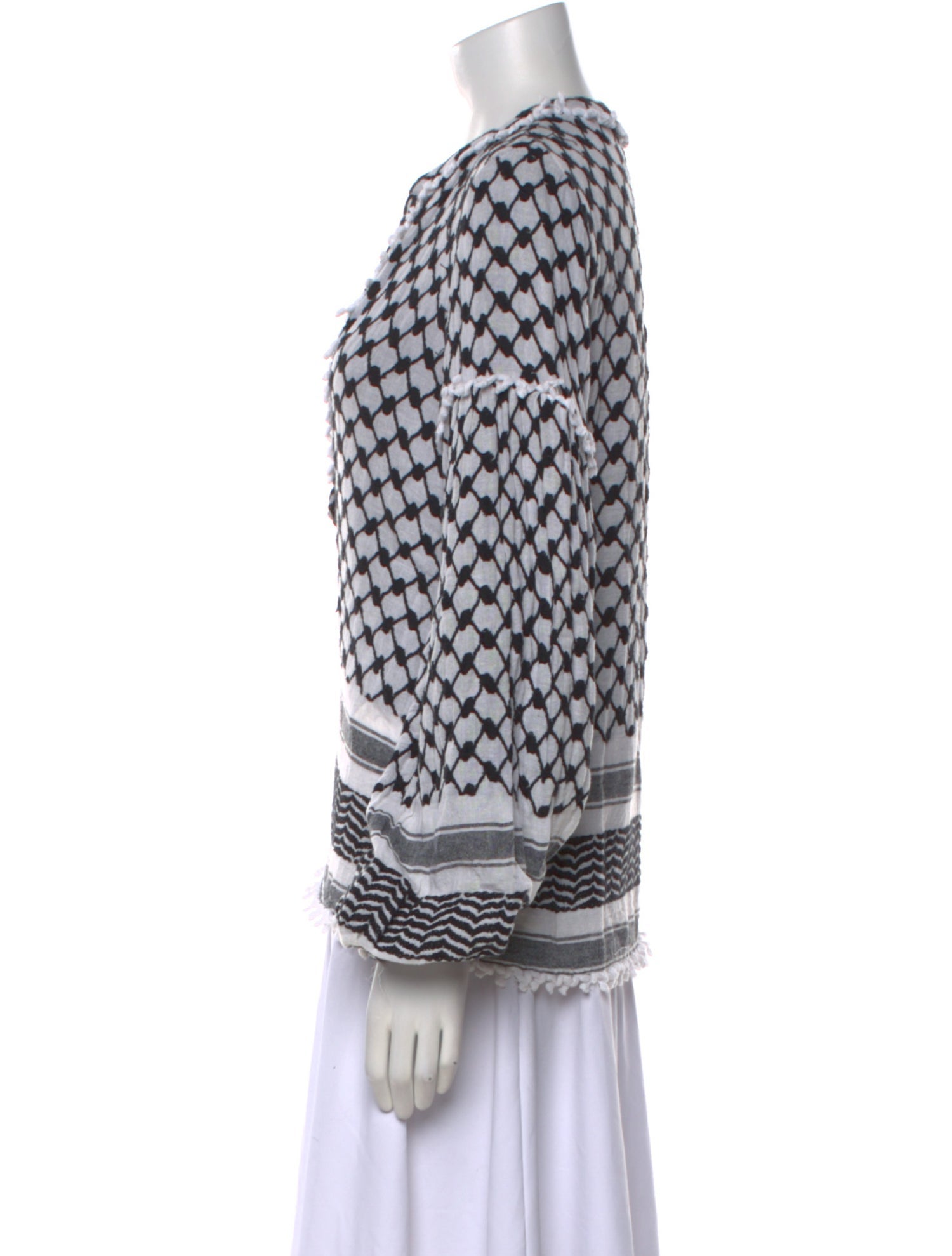 Dodo Bar Or Printed V-Neck Blouse