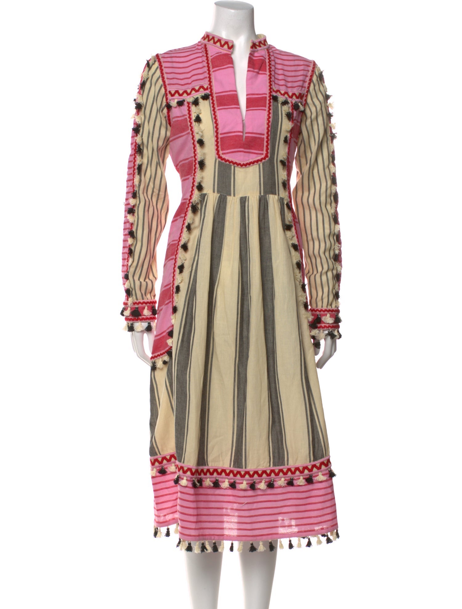 Dodo Bar Or Striped Midi Length Dress w/ Tags