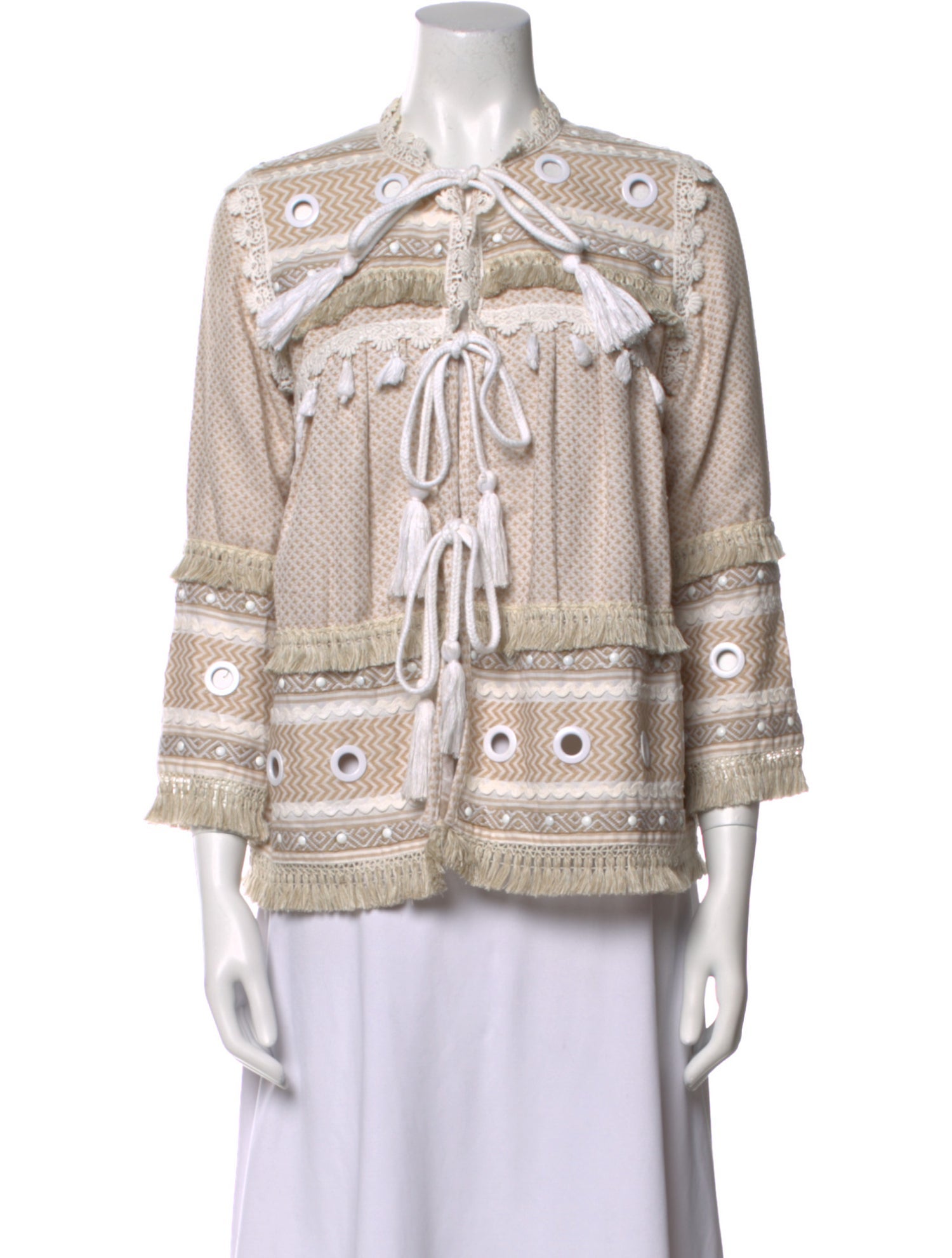 Dodo Bar Or Printed Mock Neck Blouse