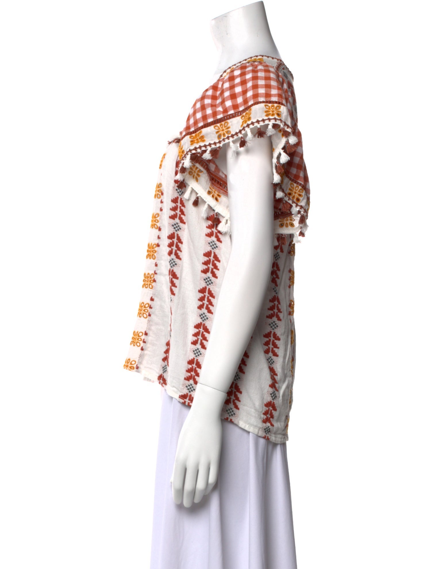 Dodo Bar Or Printed Square Neckline Blouse