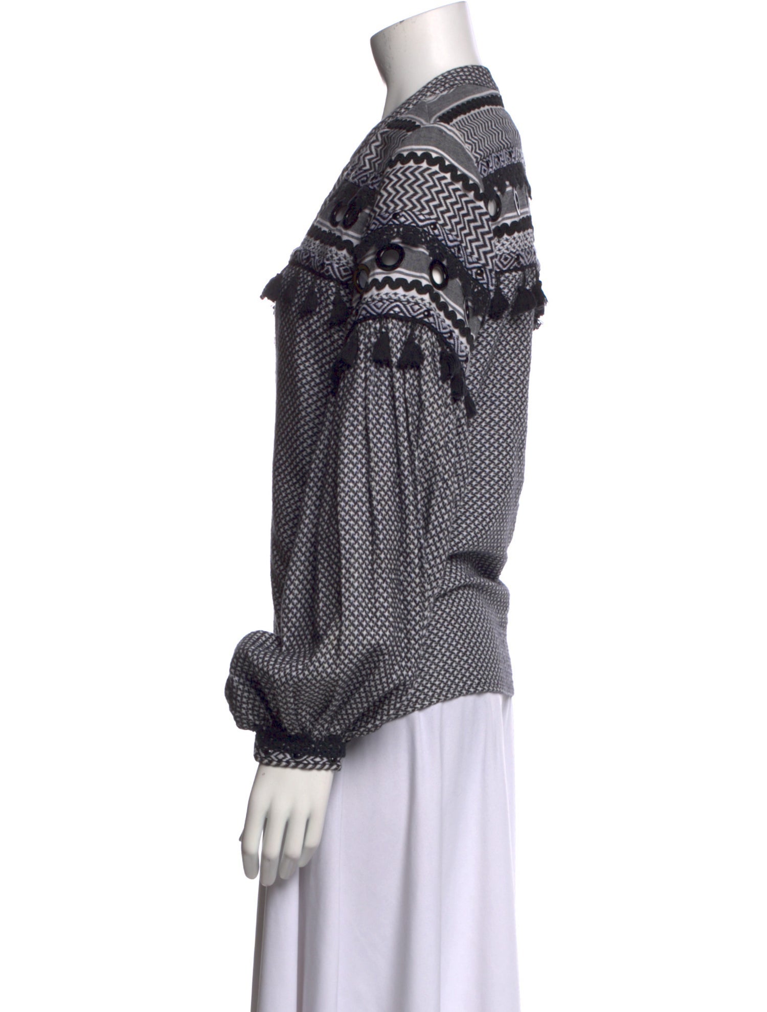 Dodo Bar Or Printed V-Neck Blouse