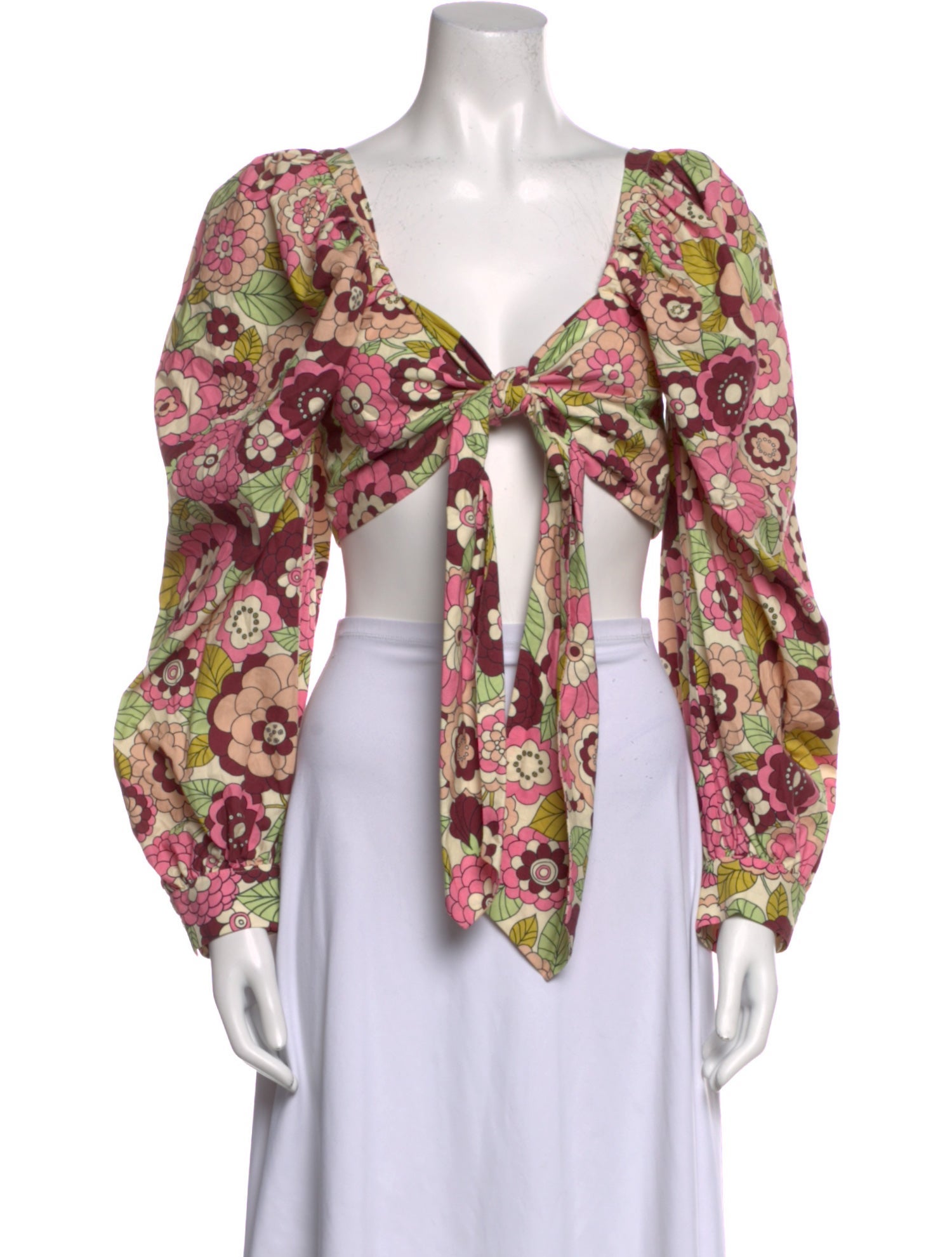 Dodo Bar Or Floral Print Square Neckline Blouse