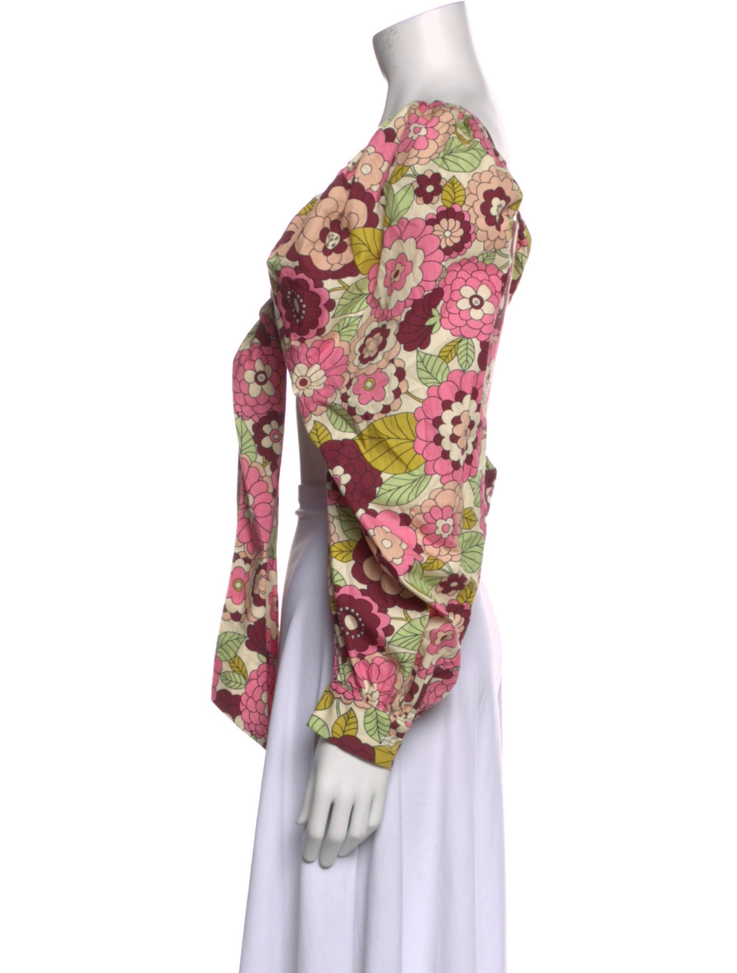 Dodo Bar Or Floral Print Square Neckline Blouse