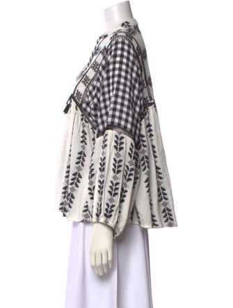 Dodo Bar Or Printed Mock Neck Blouse