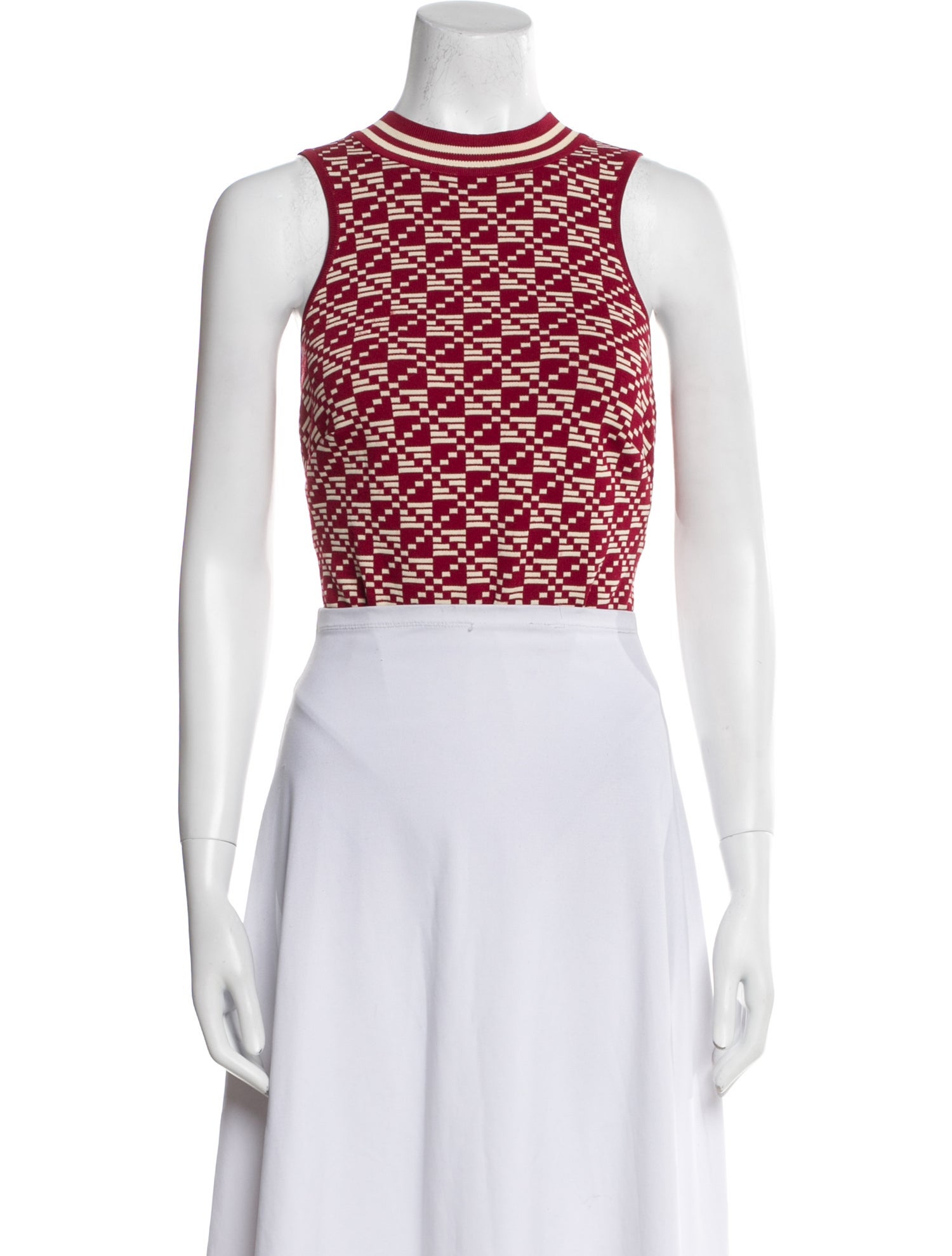 Dodo Bar Or Printed Mock Neck Crop Top