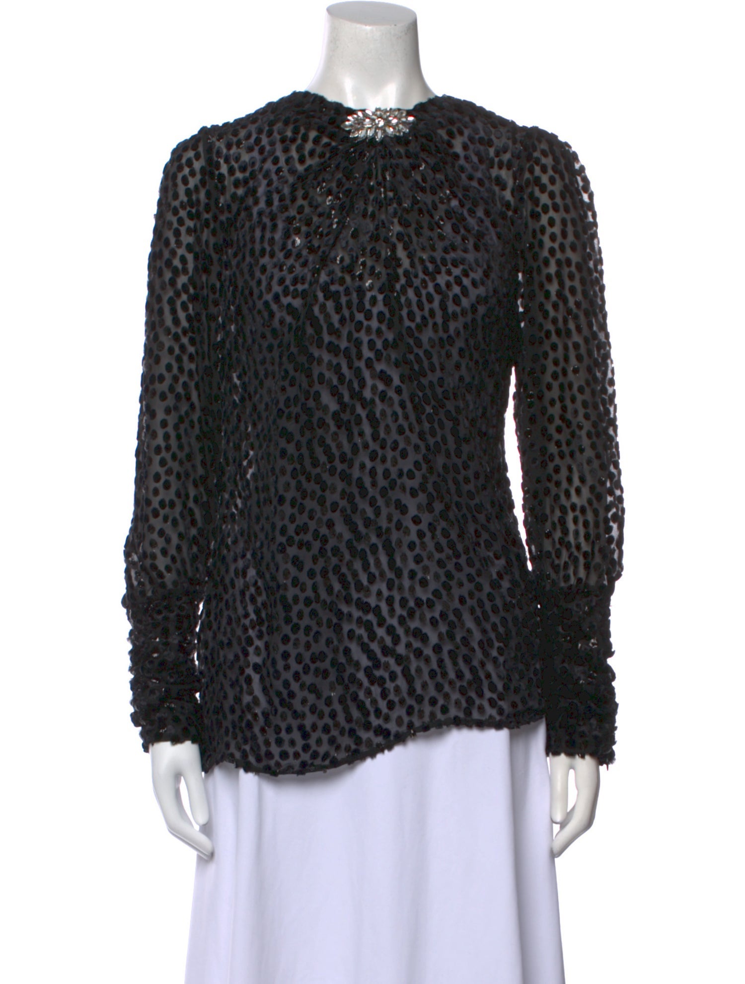 Dodo Bar Or Polka Dot Print Crew Neck Blouse
