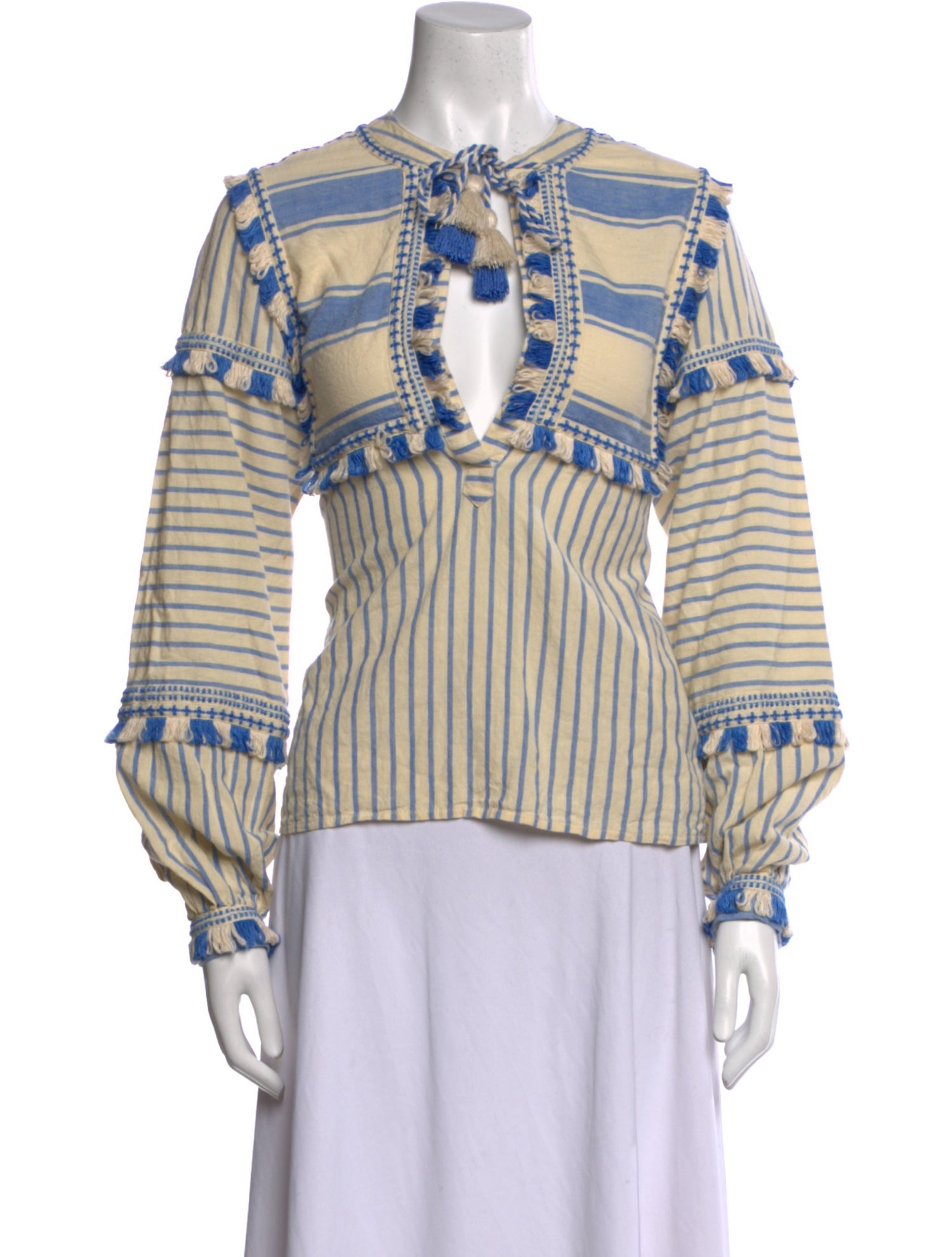 Dodo Bar Or Striped V-Neck Blouse
