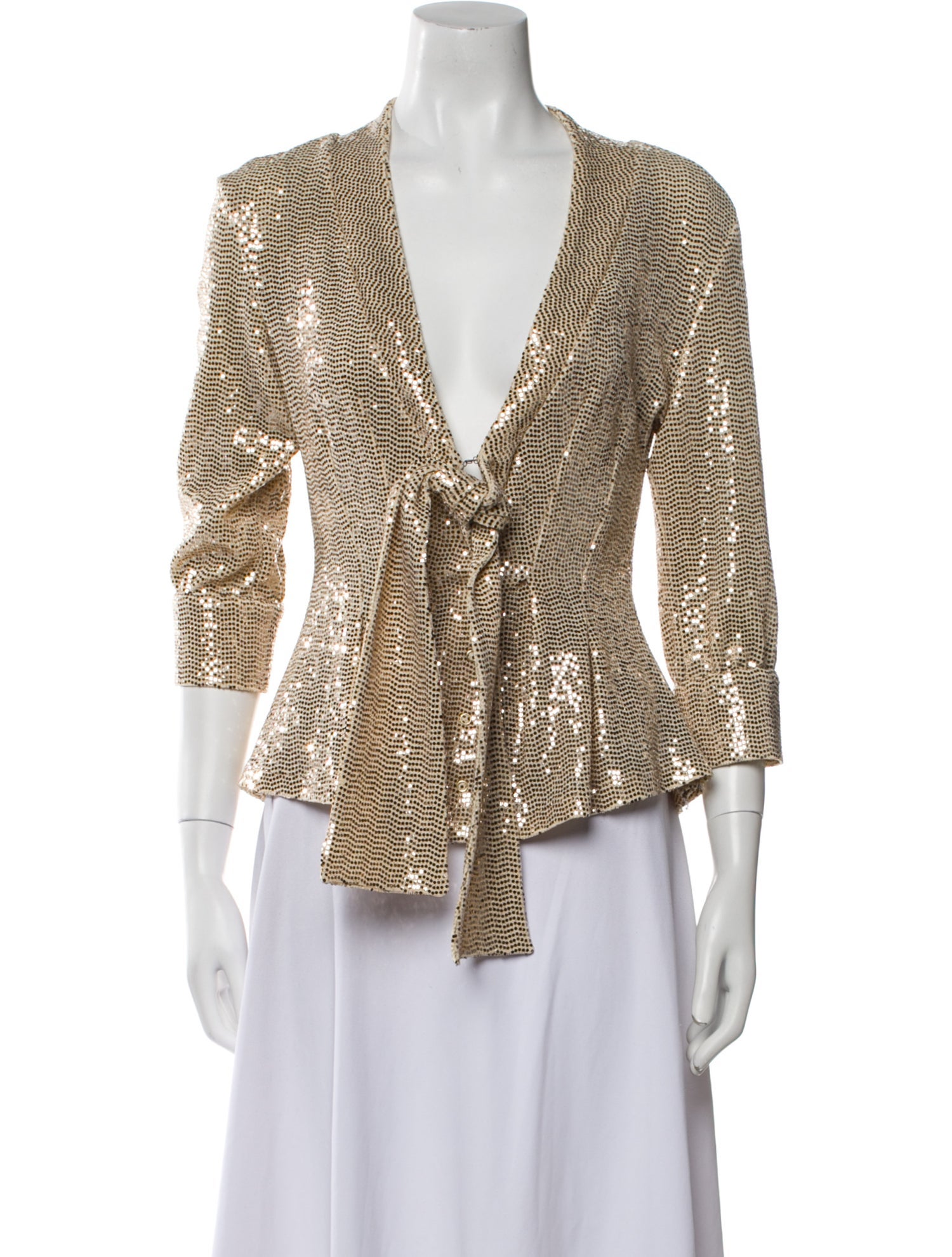 Dodo Bar Or Printed V-Neck Top