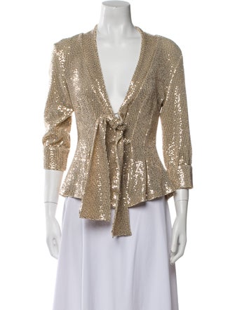 Dodo Bar Or Printed V-Neck Top