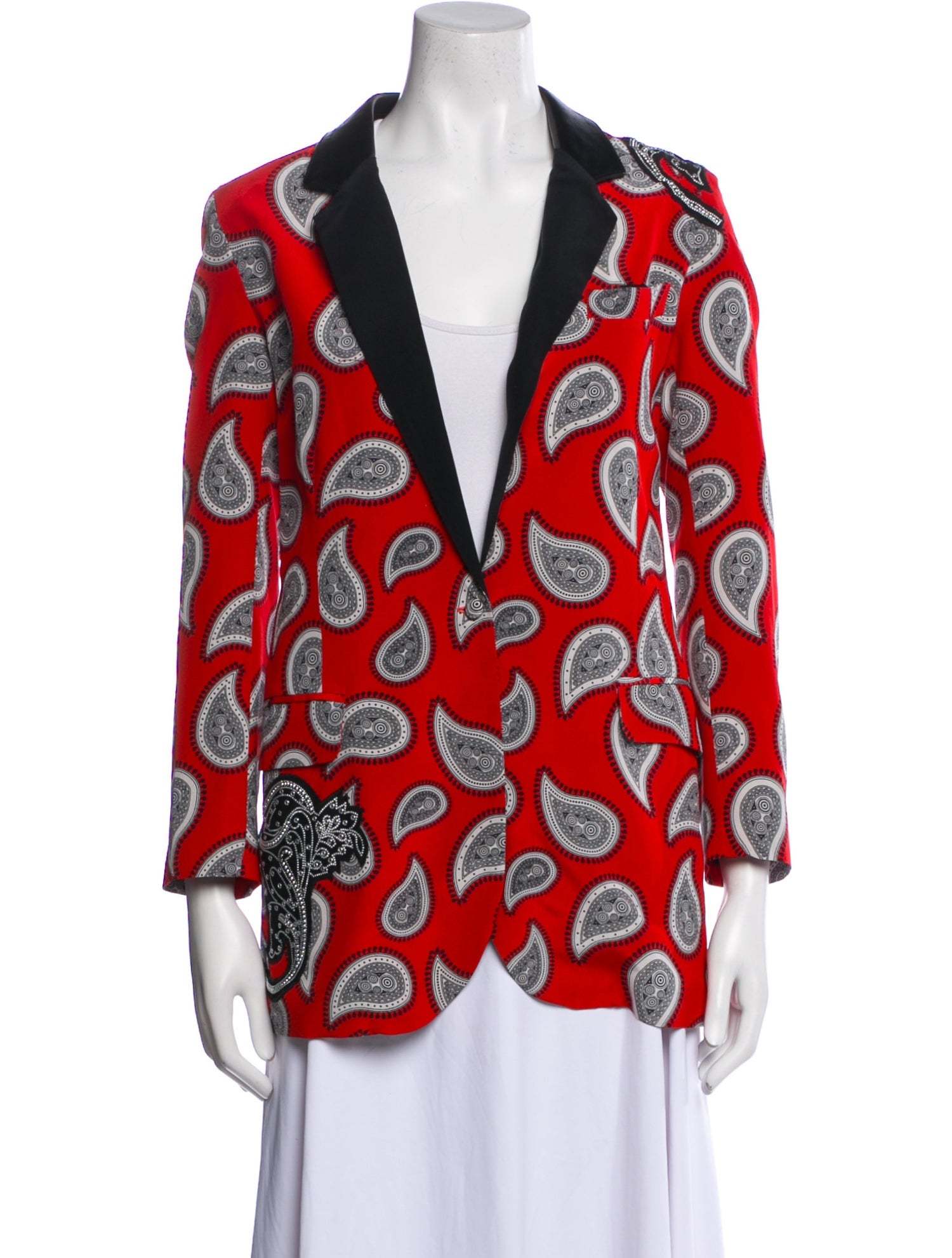 Dodo Bar Or Silk Printed Blazer