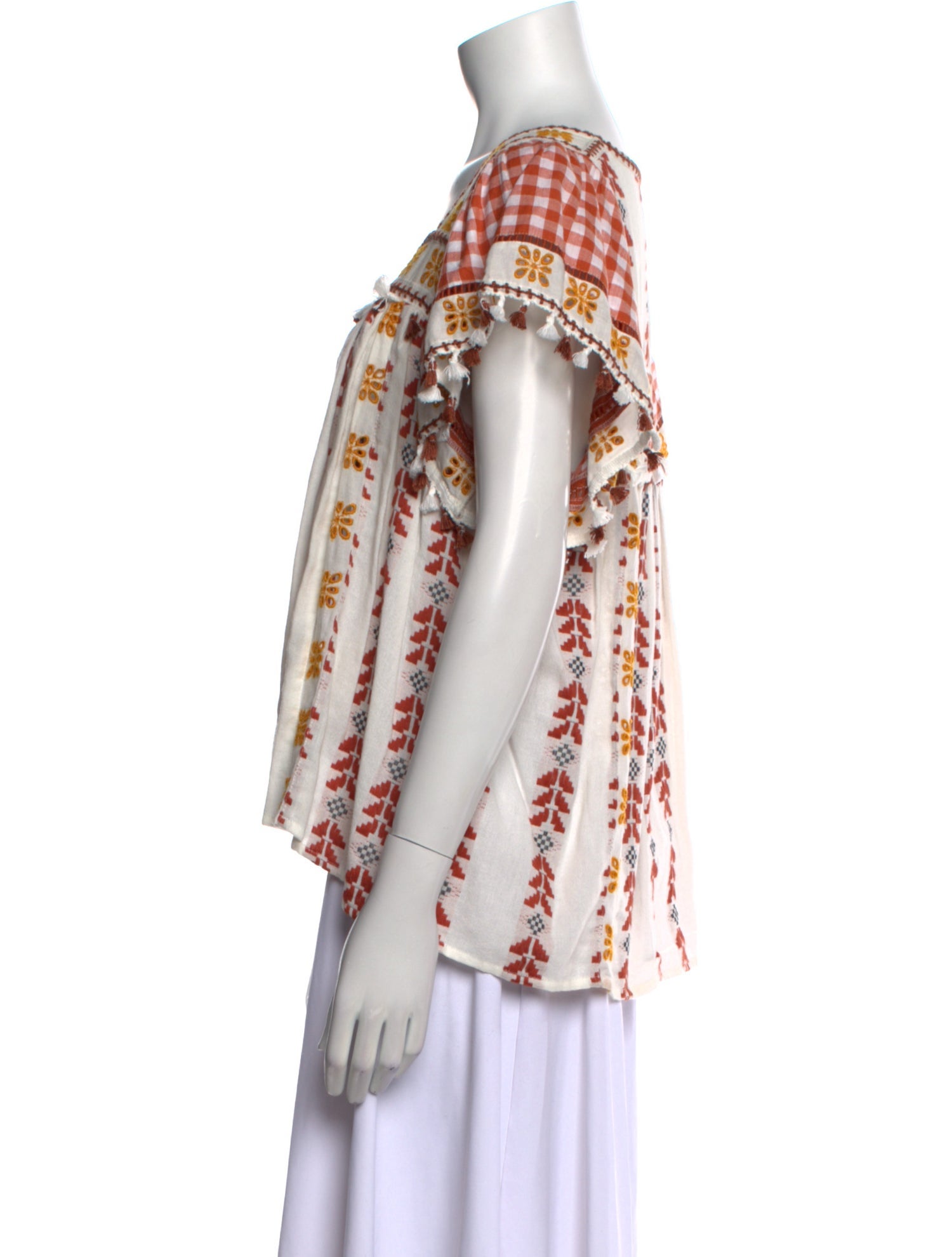 Dodo Bar Or Printed Square Neckline Blouse