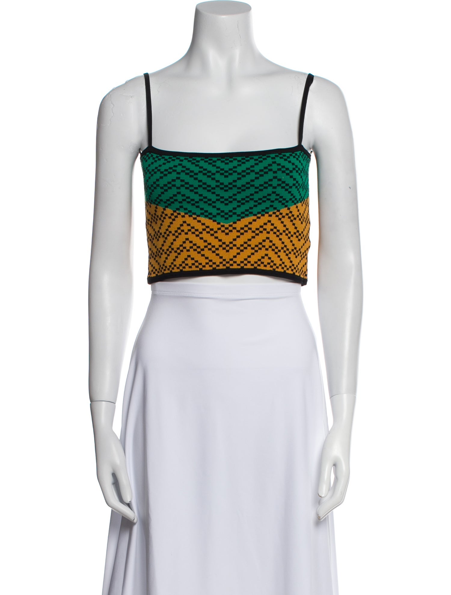 Dodo Bar Or Striped Square Neckline Crop Top