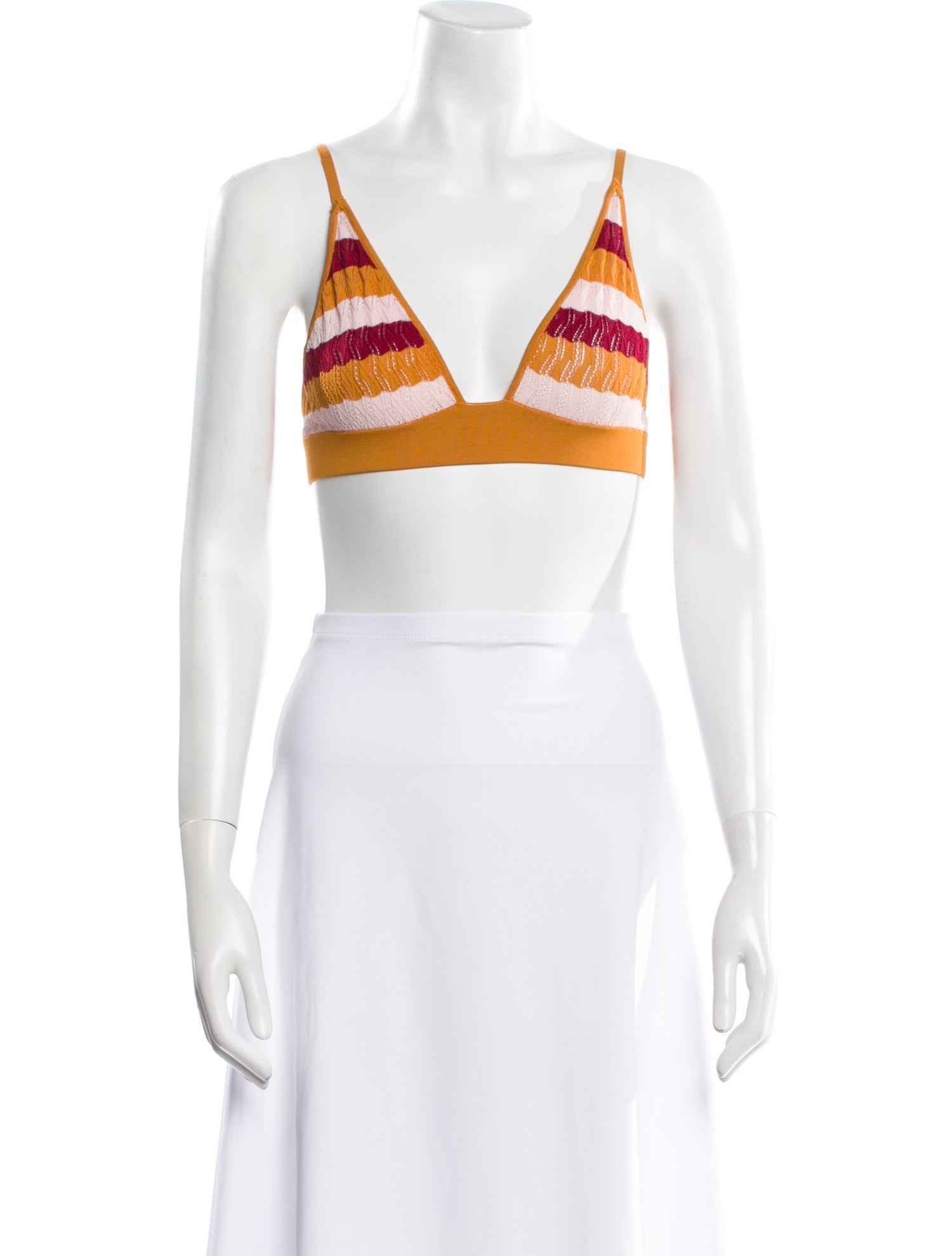 Dodo Bar Or Striped V-Neck Crop Top w/ Tags