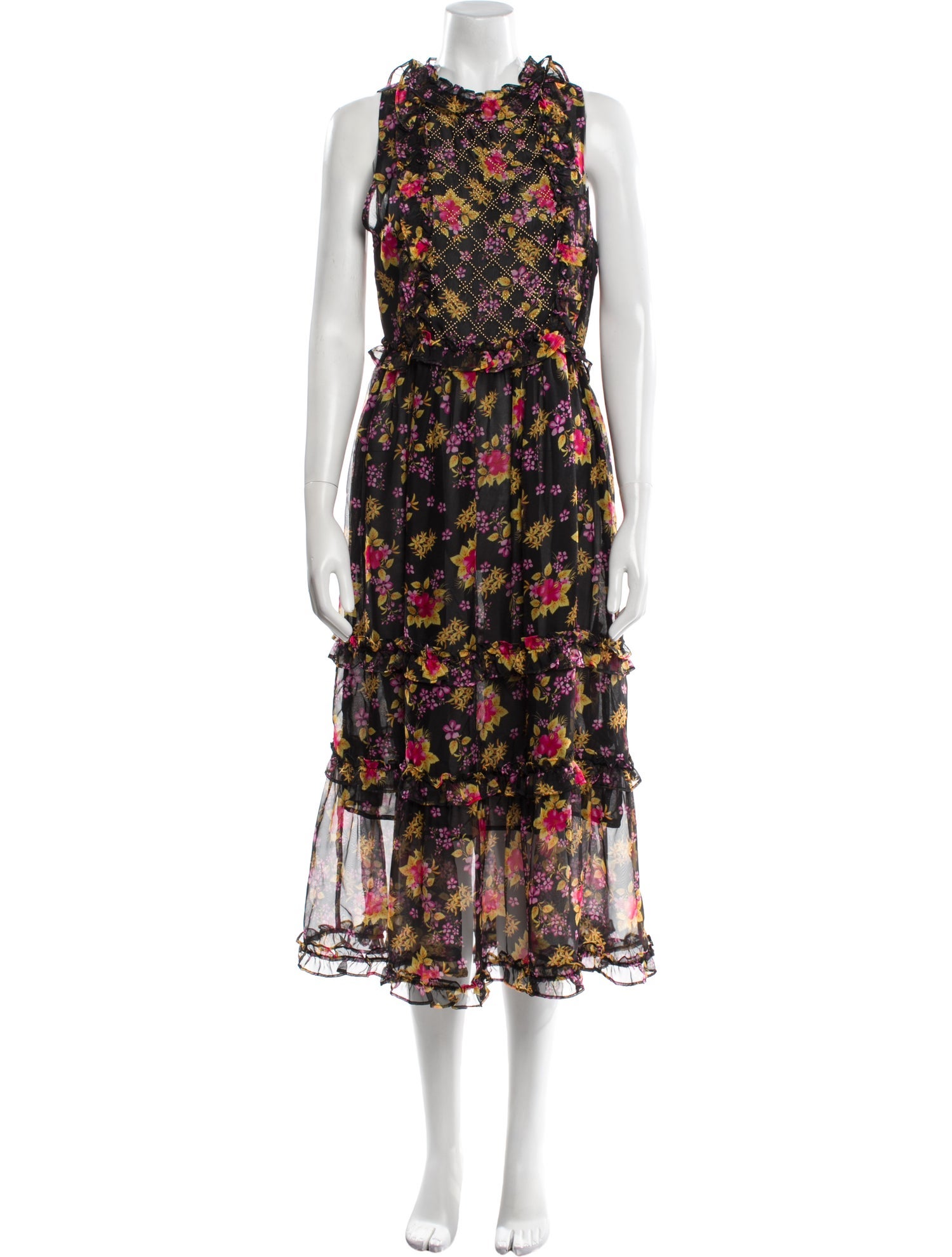 Dodo Bar Or Floral Print Midi Length Dress