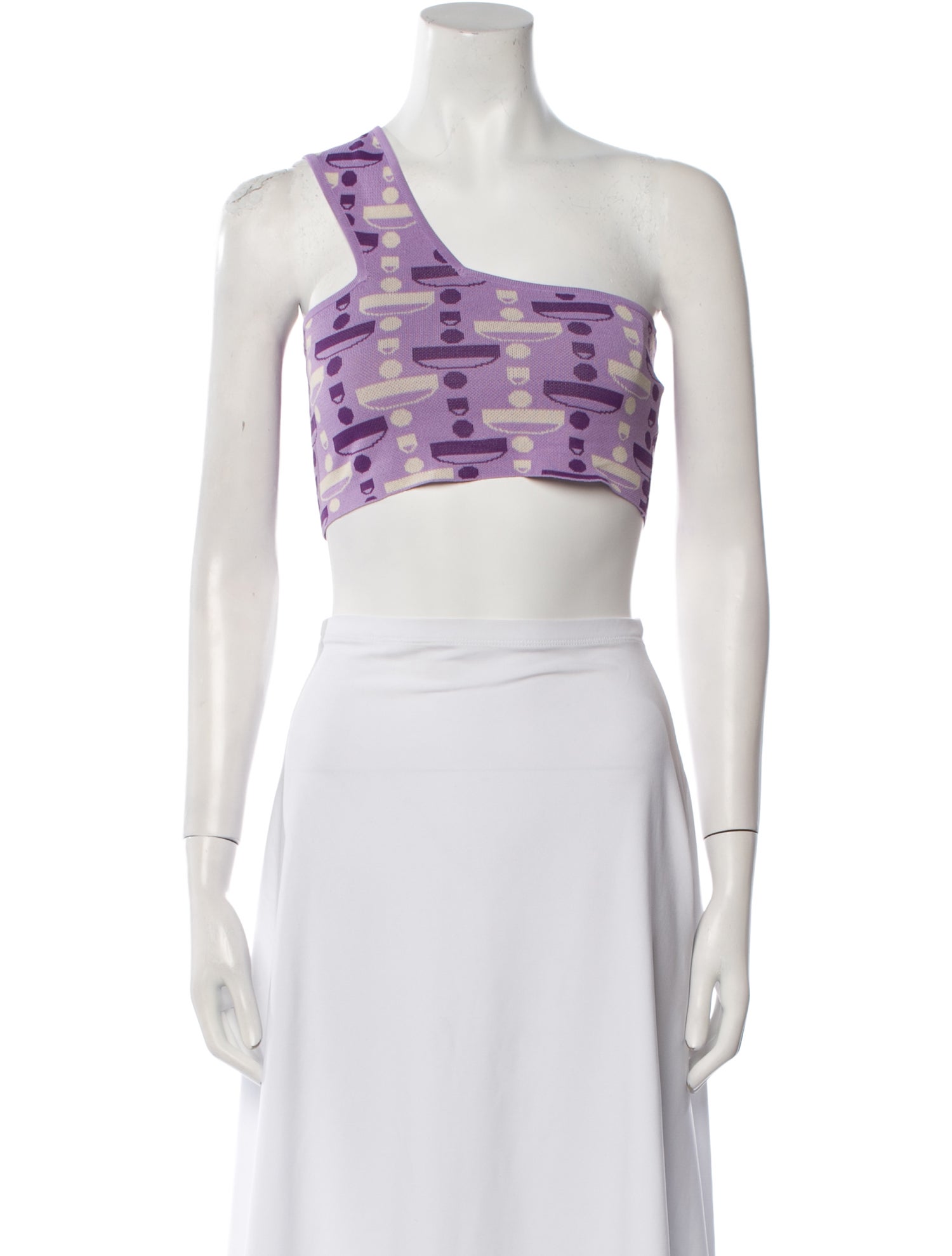 Dodo Bar Or Printed One-Shoulder Crop Top