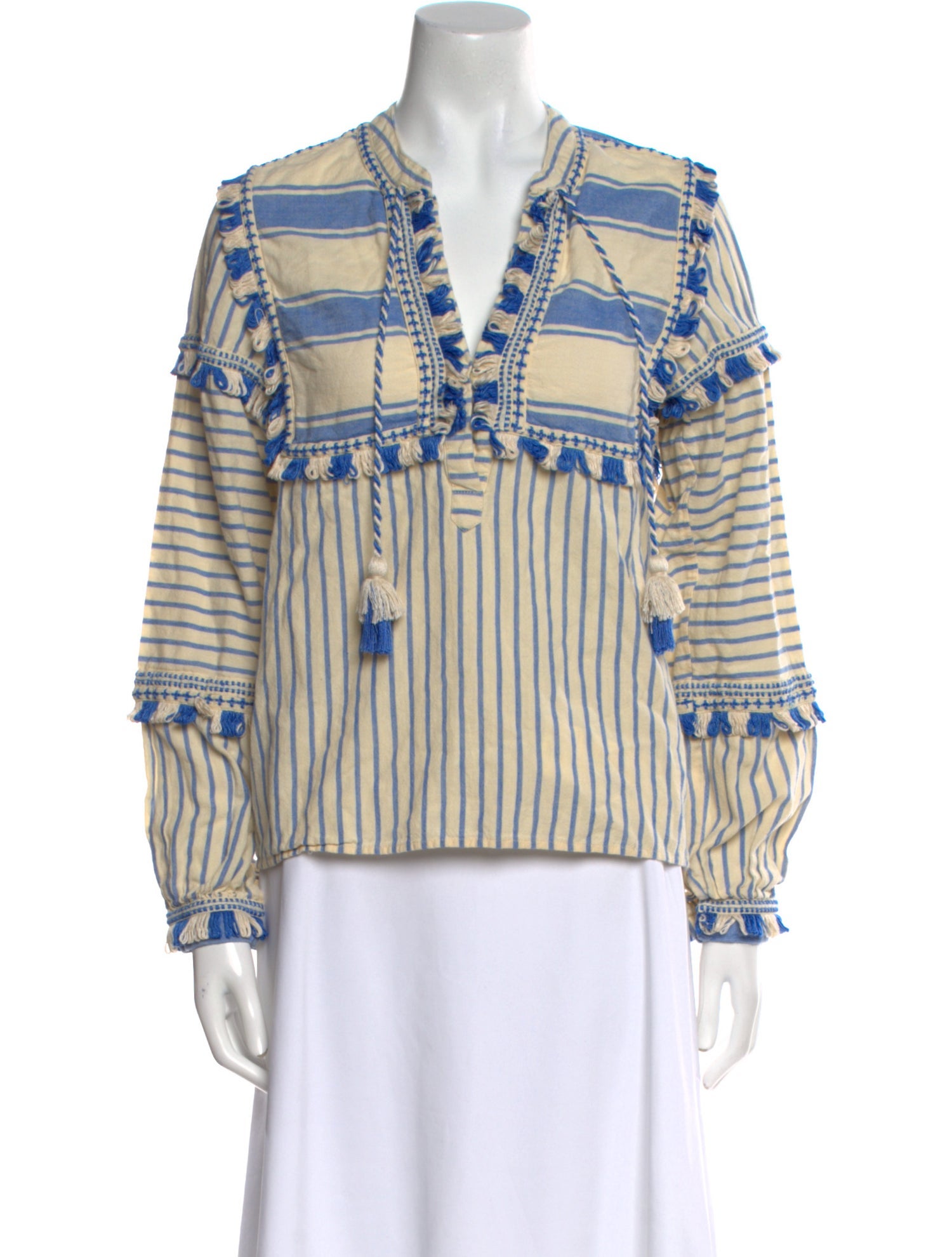 Dodo Bar Or Striped V-Neck Blouse