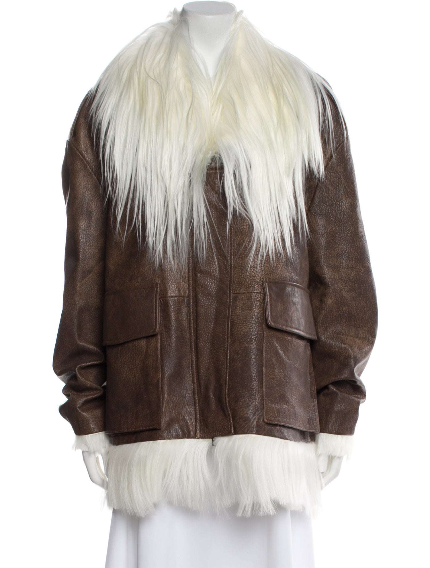 Dodo Bar Or Leather Faux Fur Jacket w/ Tags