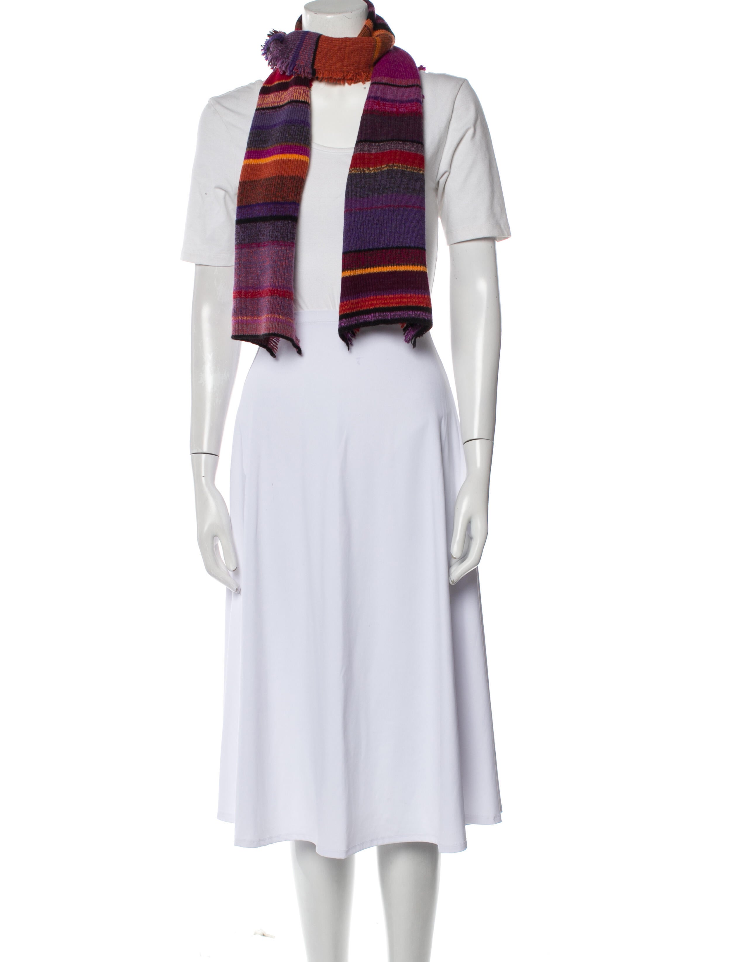 Diane de Clercq Striped Scarf - Purple Scarves and Shawls