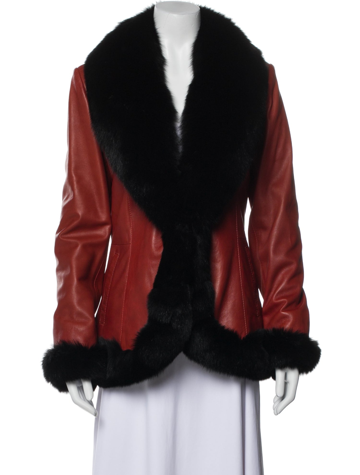 Dicker & Dicker Furs Colorblock Pattern Faux Fur Jacket