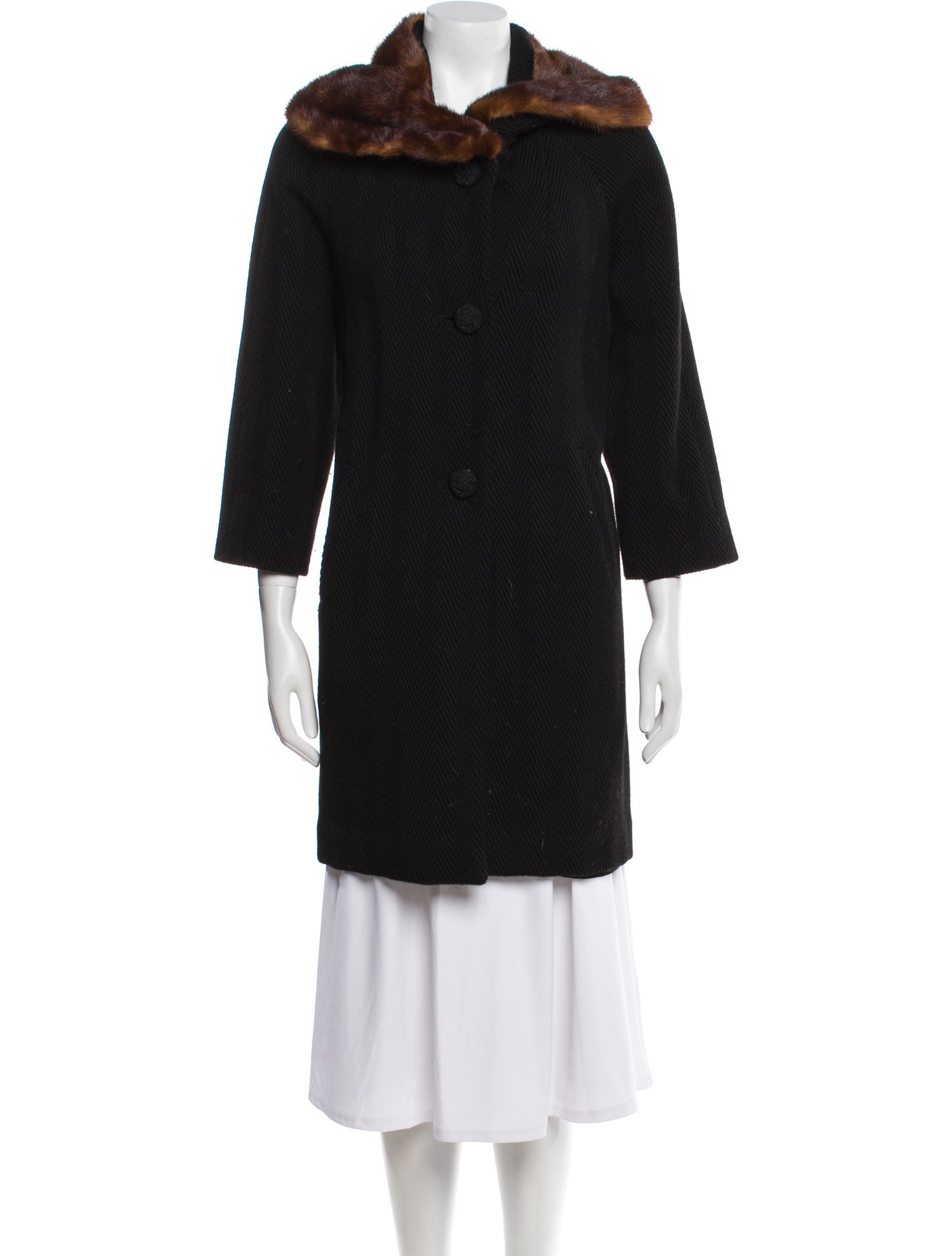 Dale Dressin Wool Faux Fur Coat