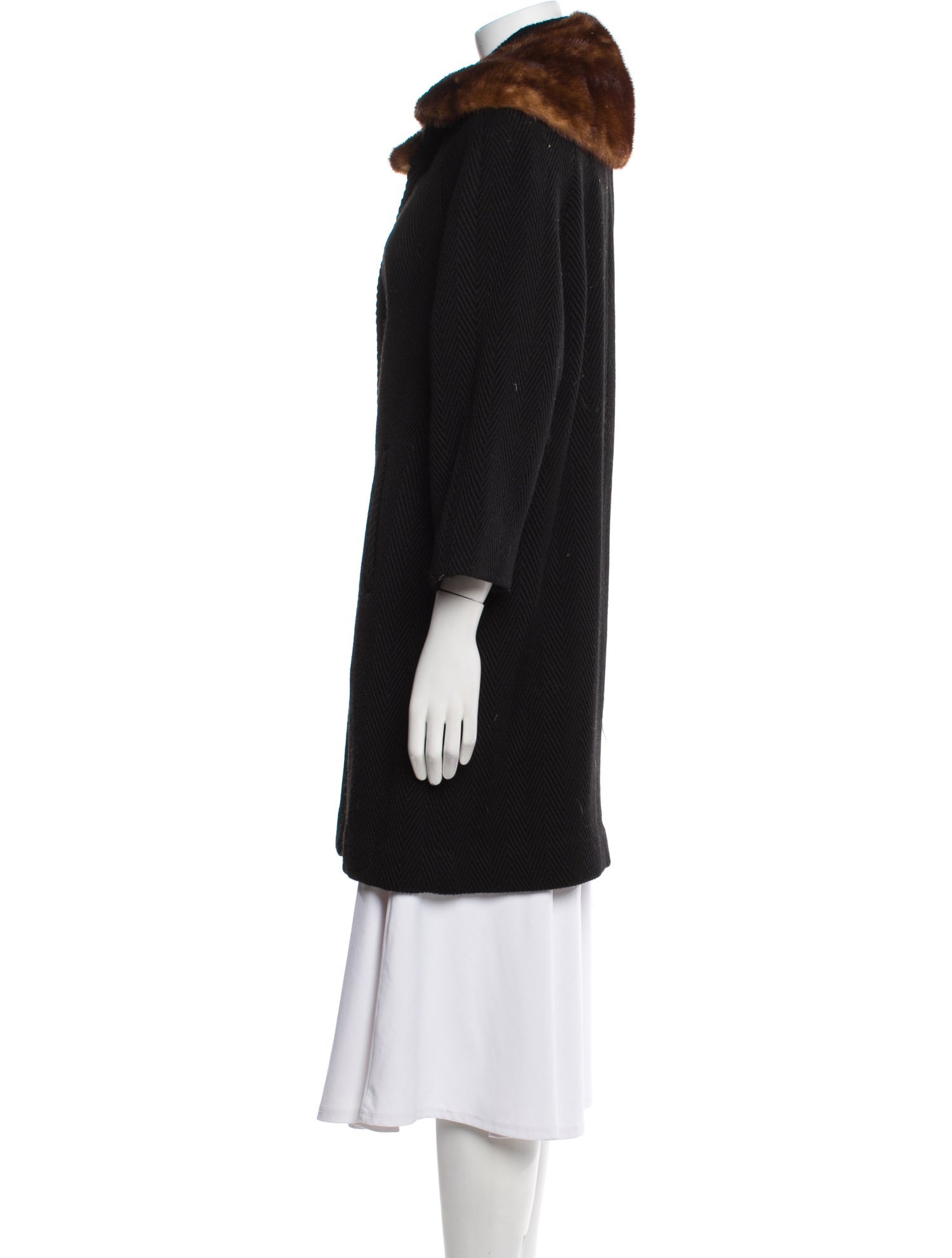 Dale Dressin Wool Faux Fur Coat