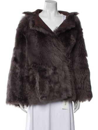 DESA NINETEENSEVENTYTWO Eel Skin Faux Fur Coat