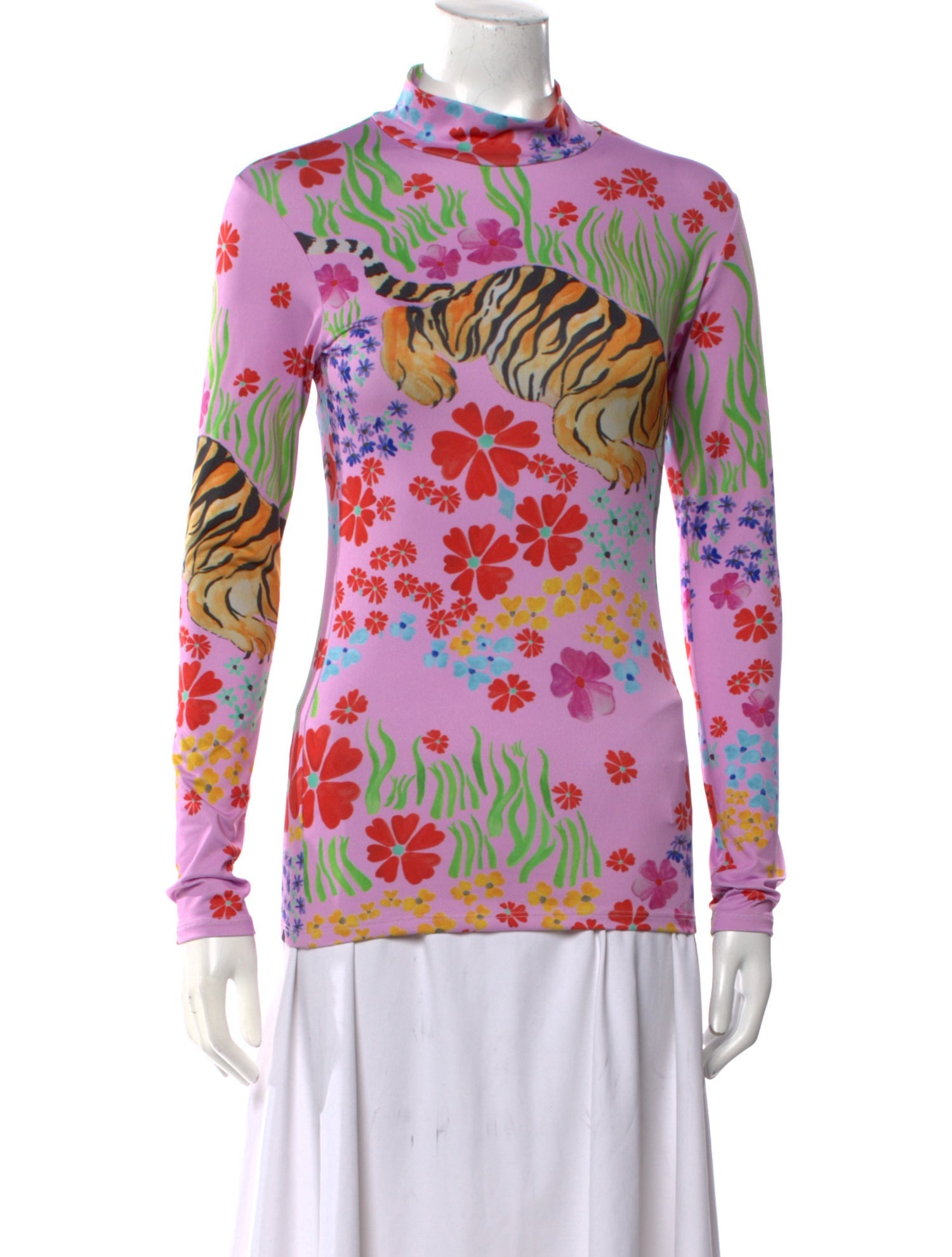 DAUPHINETTE Printed Mock Neck Sweatshirt