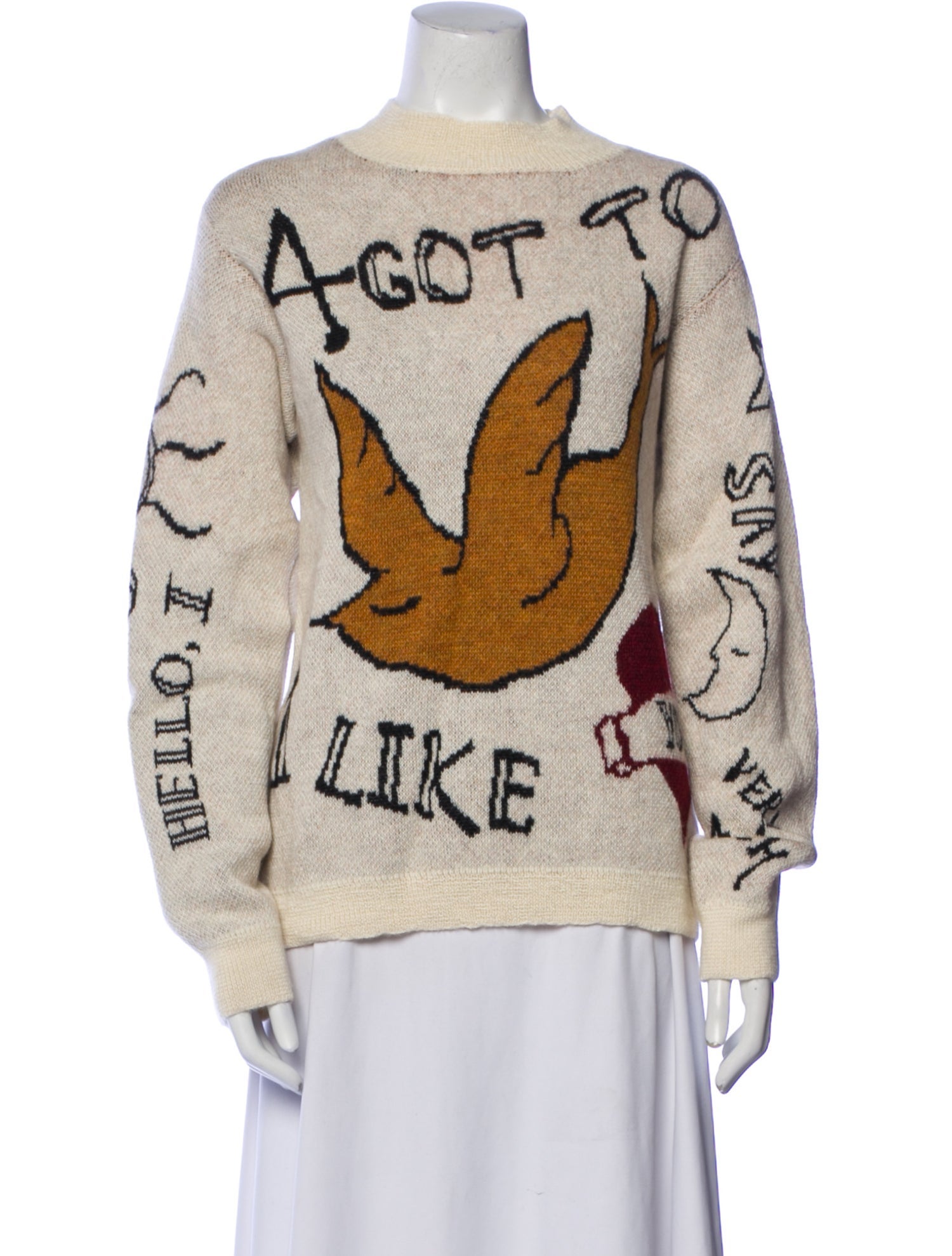 DAUPHINETTE Baby Alpaca Graphic Print Sweater