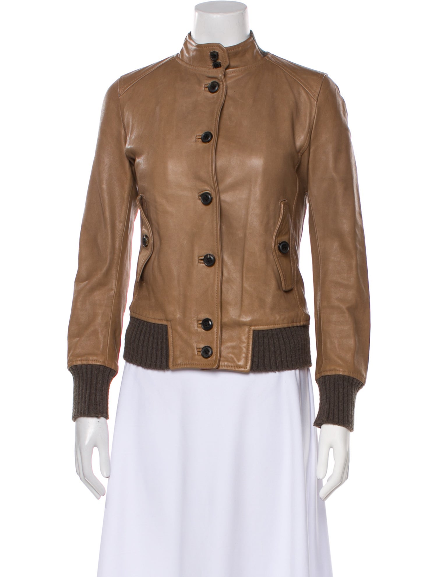 Dacute Leather Bomber Jacket
