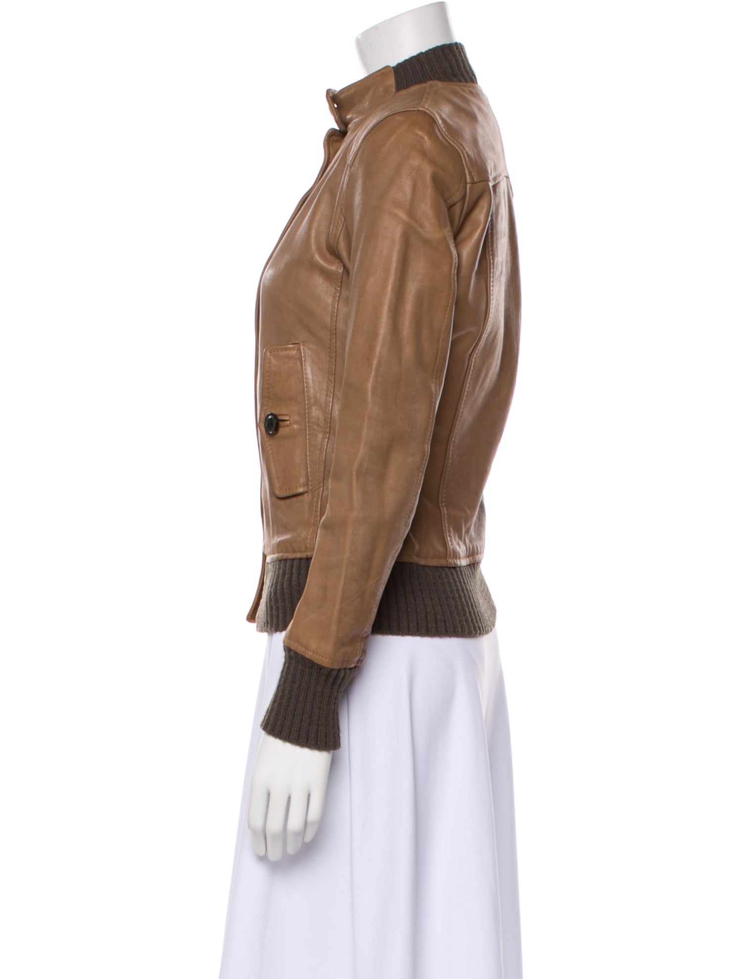 Dacute Leather Bomber Jacket