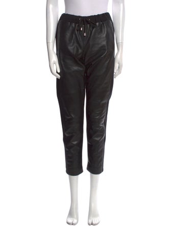 Dea The Label Leather Straight Leg Pants