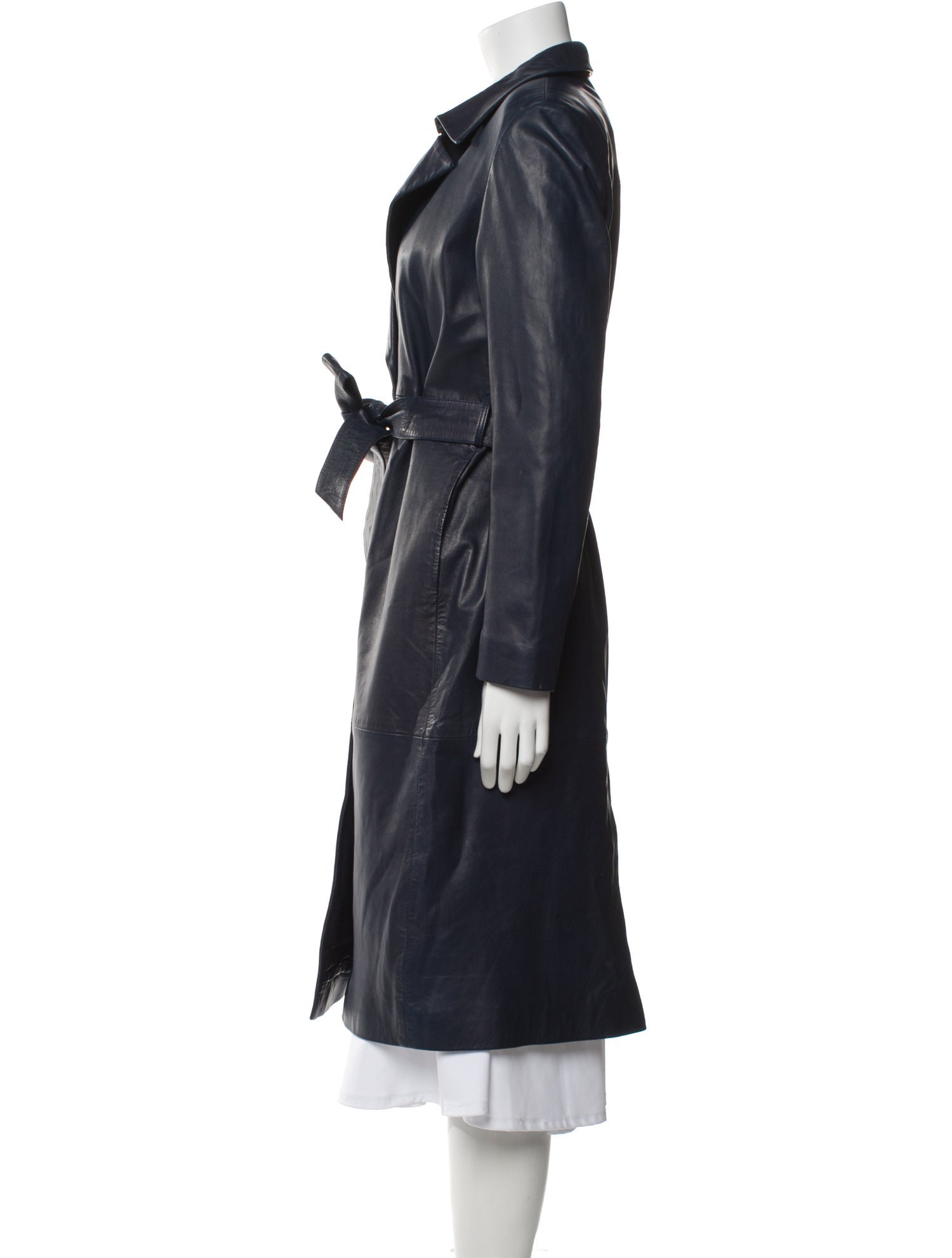 Dea The Label Leather Trench Coat