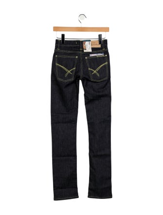 Denim Birds Low-Rise Straight Leg Jeans