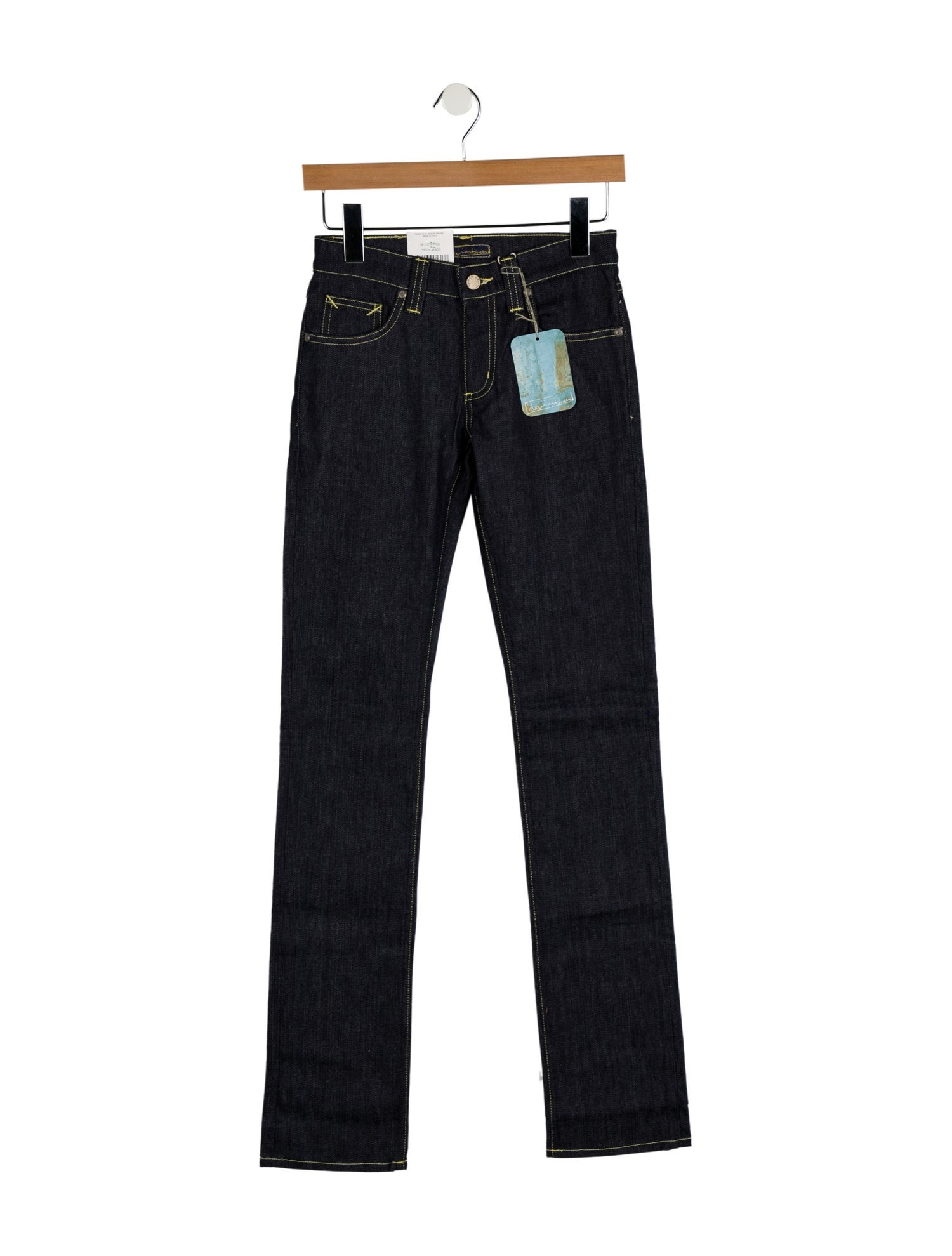 Denim Birds Low-Rise Straight Leg Jeans